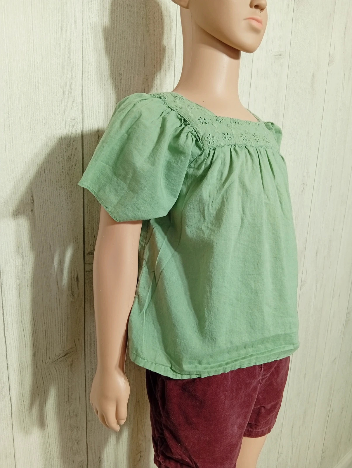 Blouse manche courte fille - taille 3 ans (97 cm) -vertbaudet- couleur vert menthe – Vertbaudet – taille 3 ans / 98 cm 4