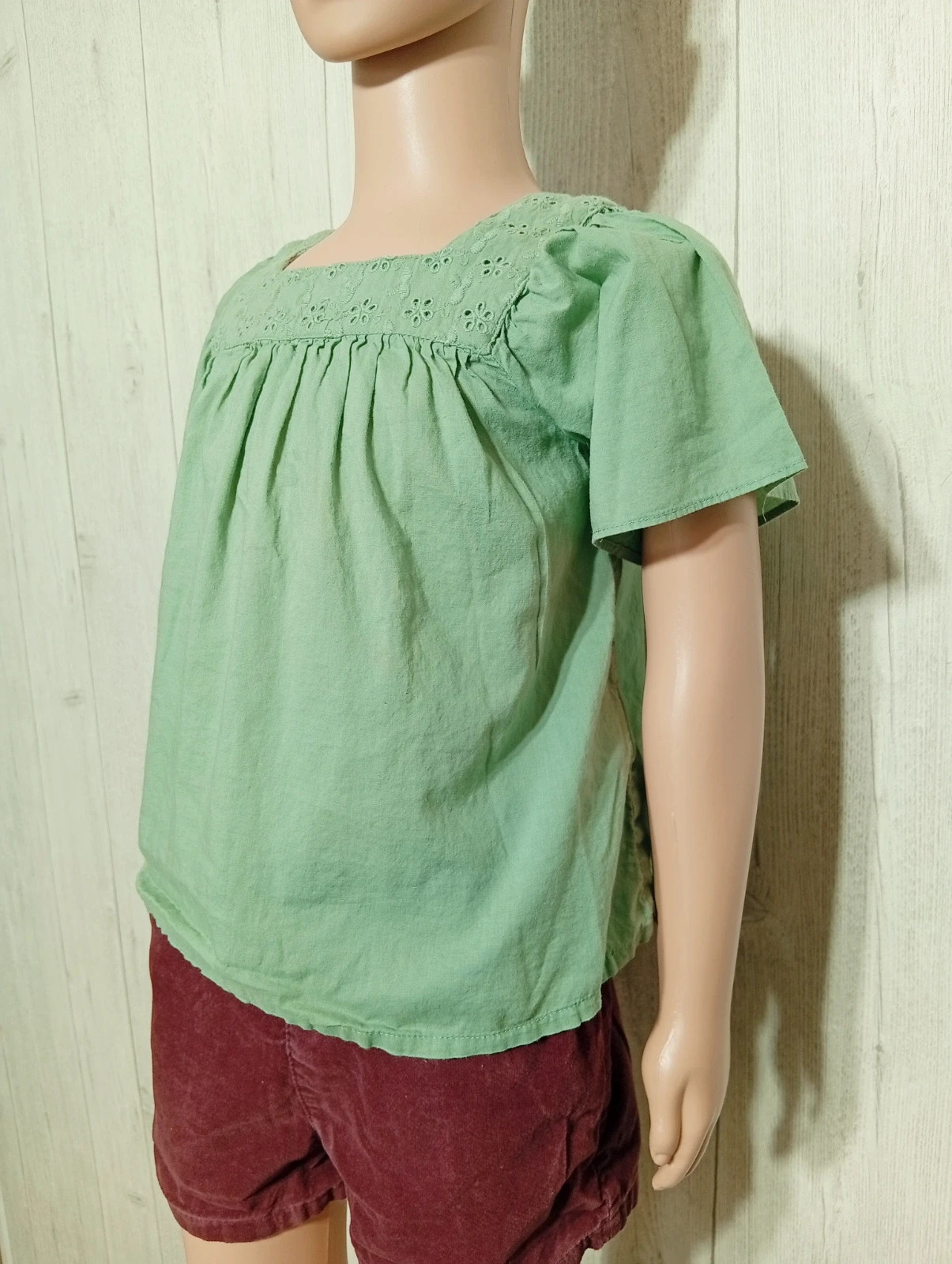 Blouse manche courte fille - taille 3 ans (97 cm) -vertbaudet- couleur vert menthe – Vertbaudet – taille 3 ans / 98 cm 5