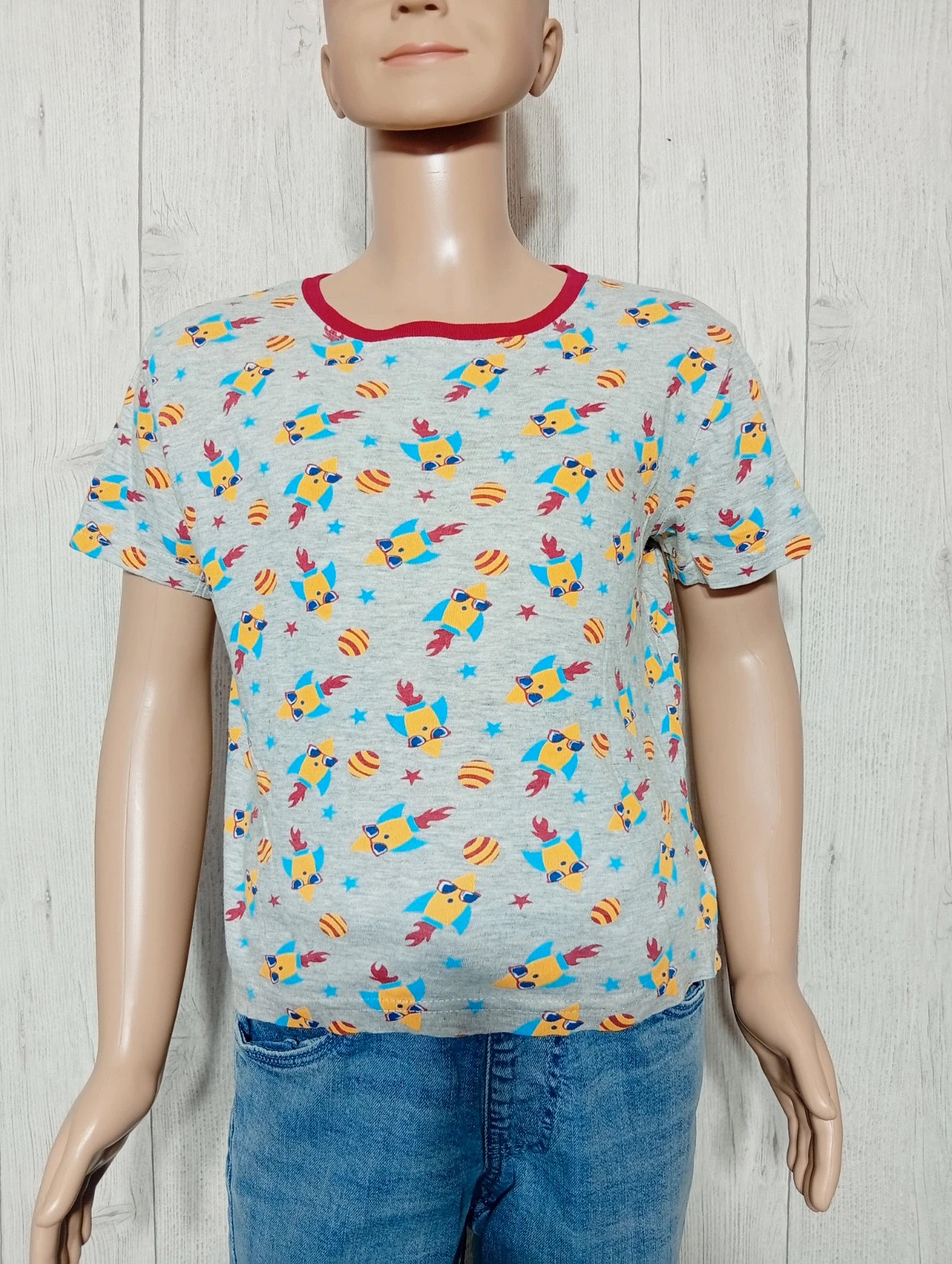 T-shirt manches courtes garcon - taille 8 ans - influx - couleur gris multicolore