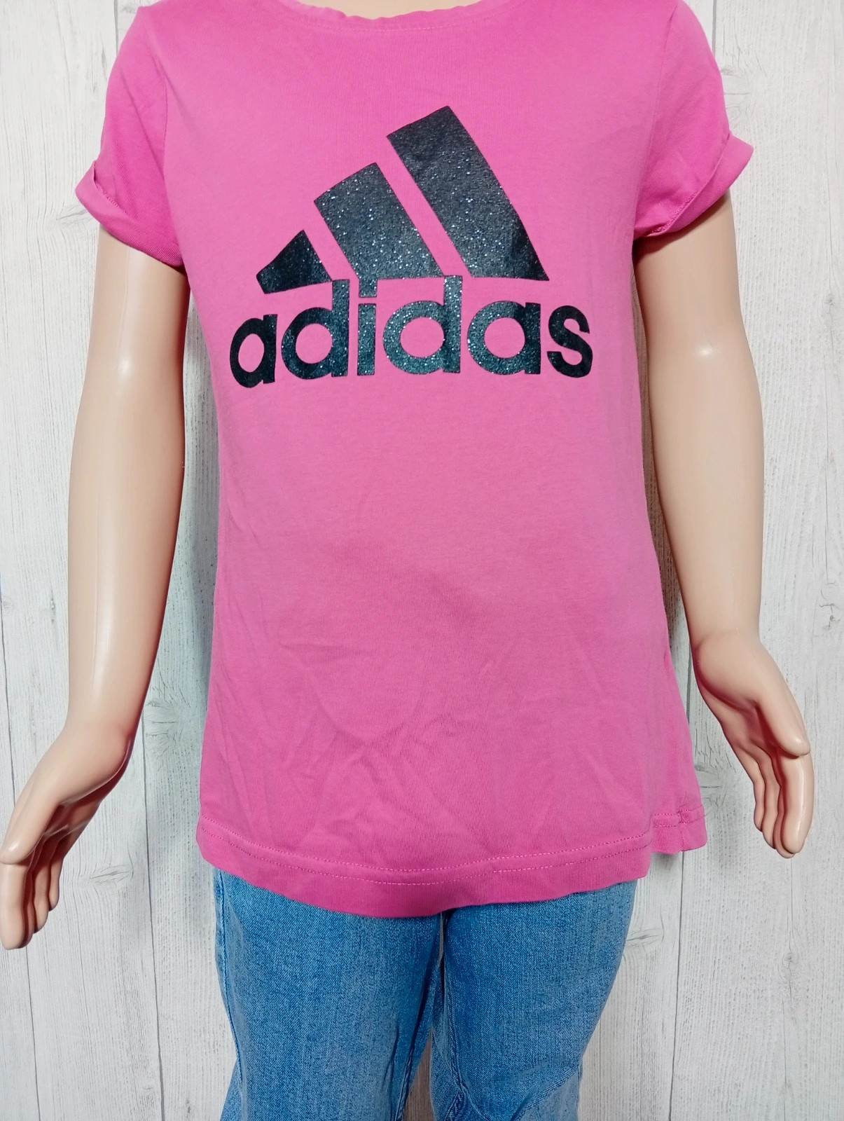 T-shirt manches courtes fille - taille 14 ans (164 cm) - adidas - couleur fushia et noir – adidas – taille 14 ans / 164 cm 3