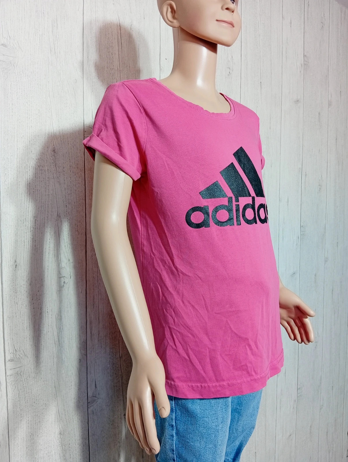 T-shirt manches courtes fille - taille 14 ans (164 cm) - adidas - couleur fushia et noir – adidas – taille 14 ans / 164 cm 5