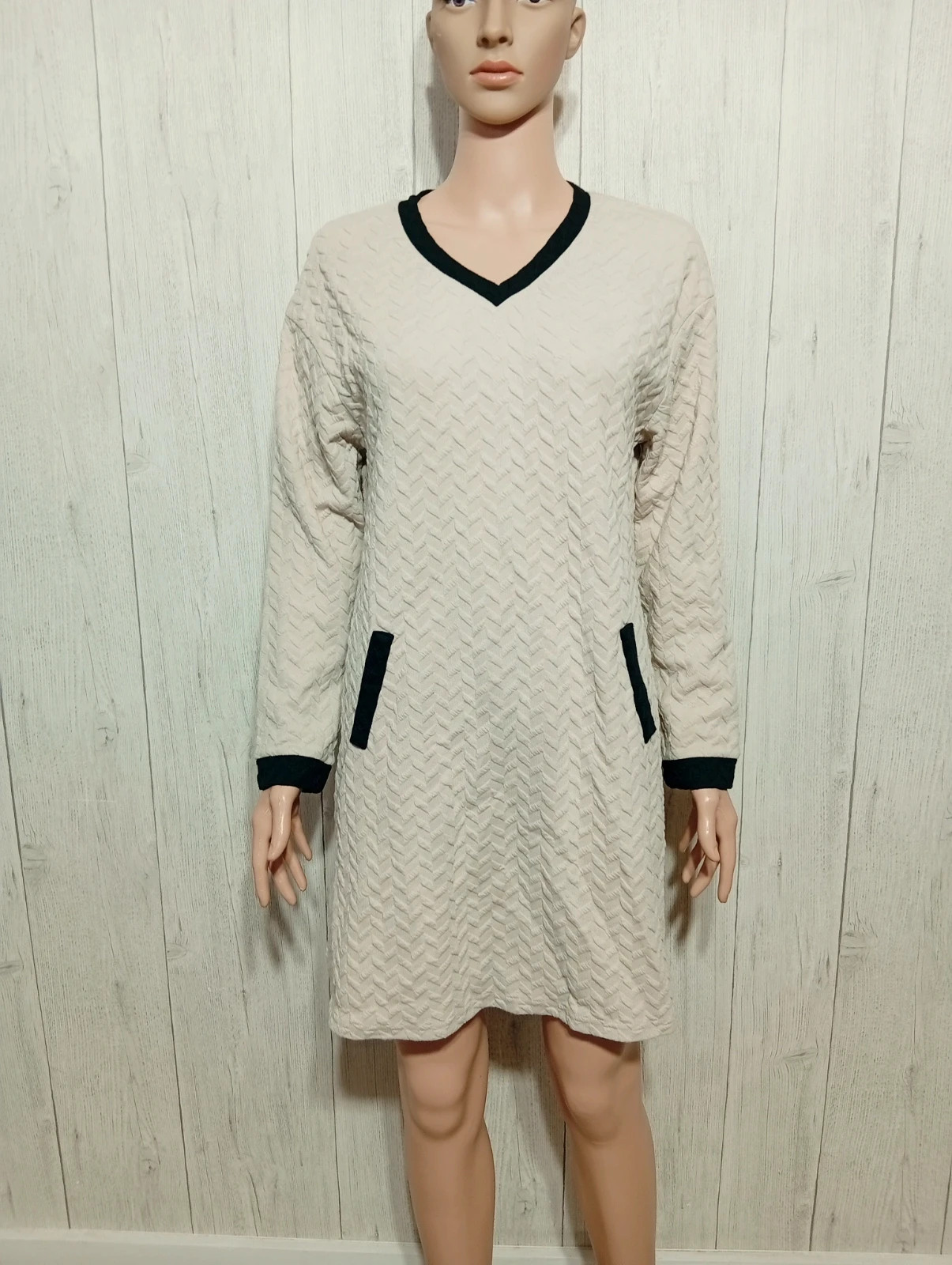 Robe femme - taille S/36 - shein - couleur beige et noir – Shein – taille S / 36 / 8