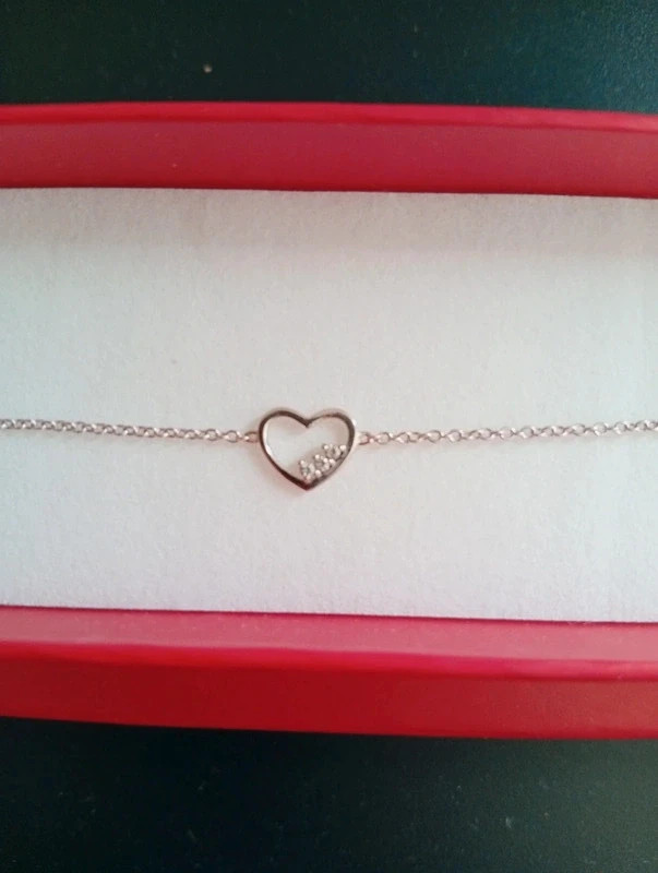 Bracelet en argent femme - coeur argente - histoire d'or - dans sa boîte d'origine jamais mis – histoire d'or 2
