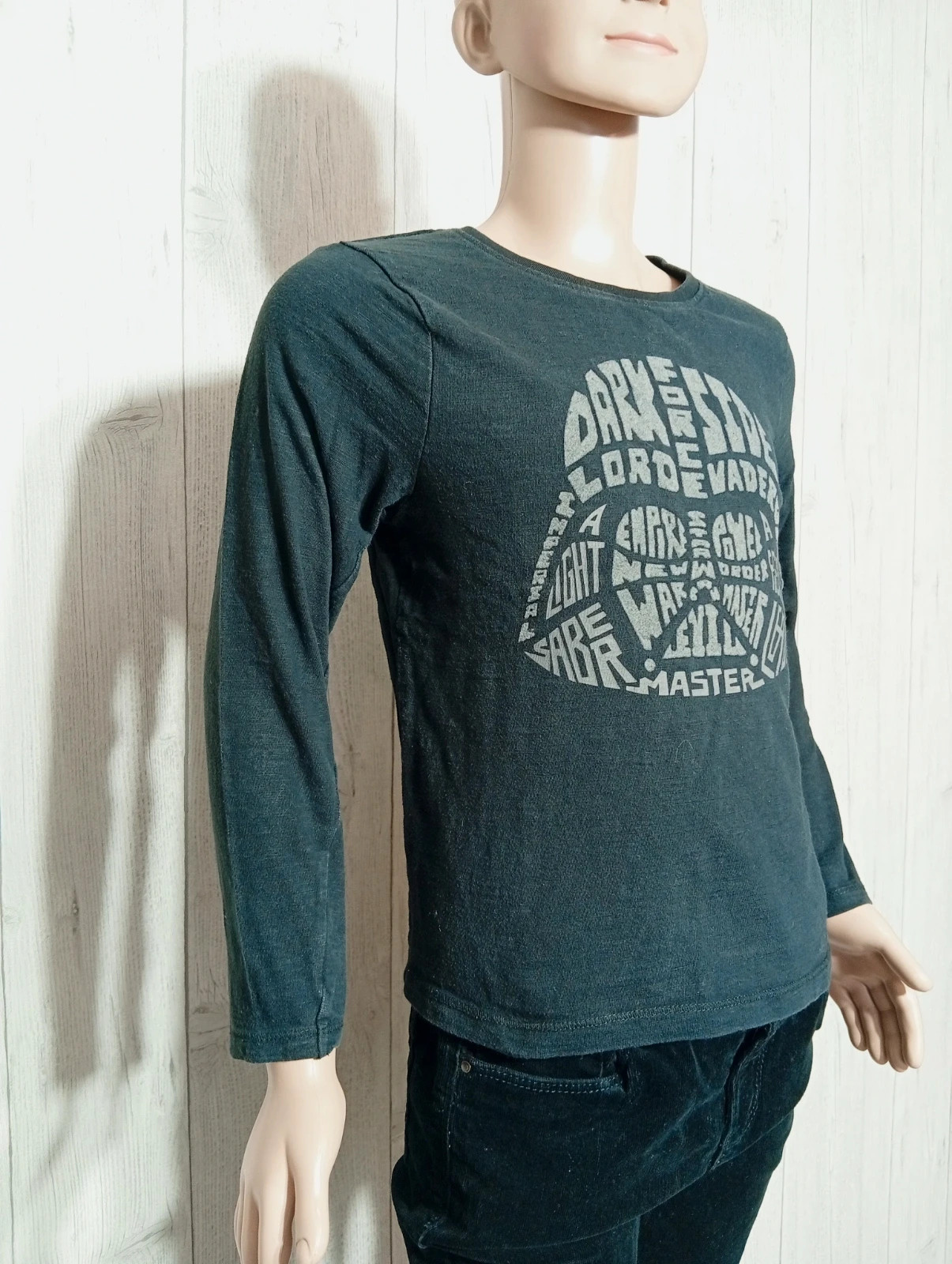 T-shirt manche longue garçon - taille 8 ans (128 cm) - star wars - couleur noir et gris – Star Wars – taille 8 ans / 128 cm 4
