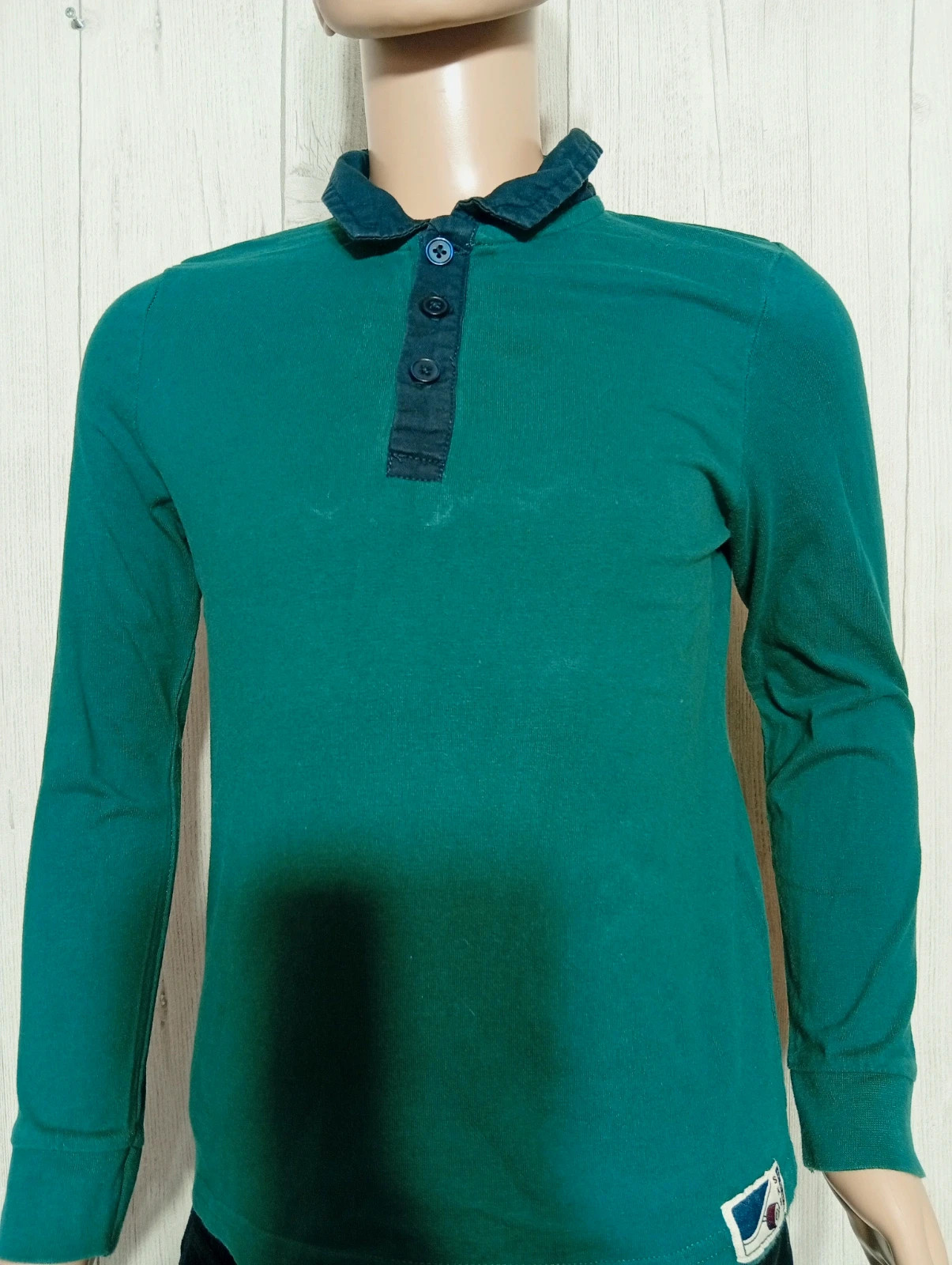 Polo manches longues garçon - taille 8 ans ( 126/131 cm) - Kiabi - couleur marine et Vert foncé – Kiabi – taille 8 ans / 128 cm 2