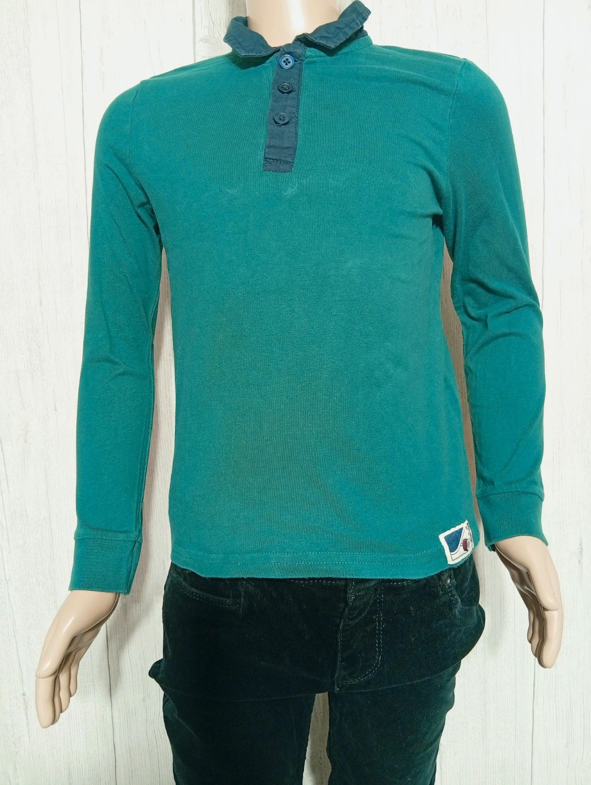 Polo manches longues garçon - taille 8 ans ( 126/131 cm) - Kiabi - couleur marine et Vert foncé – Kiabi – taille 8 ans / 128 cm 3