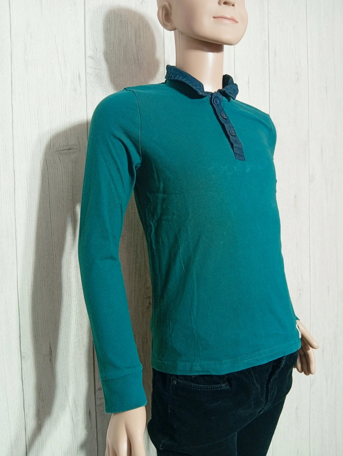 Polo manches longues garçon - taille 8 ans ( 126/131 cm) - Kiabi - couleur marine et Vert foncé – Kiabi – taille 8 ans / 128 cm 4