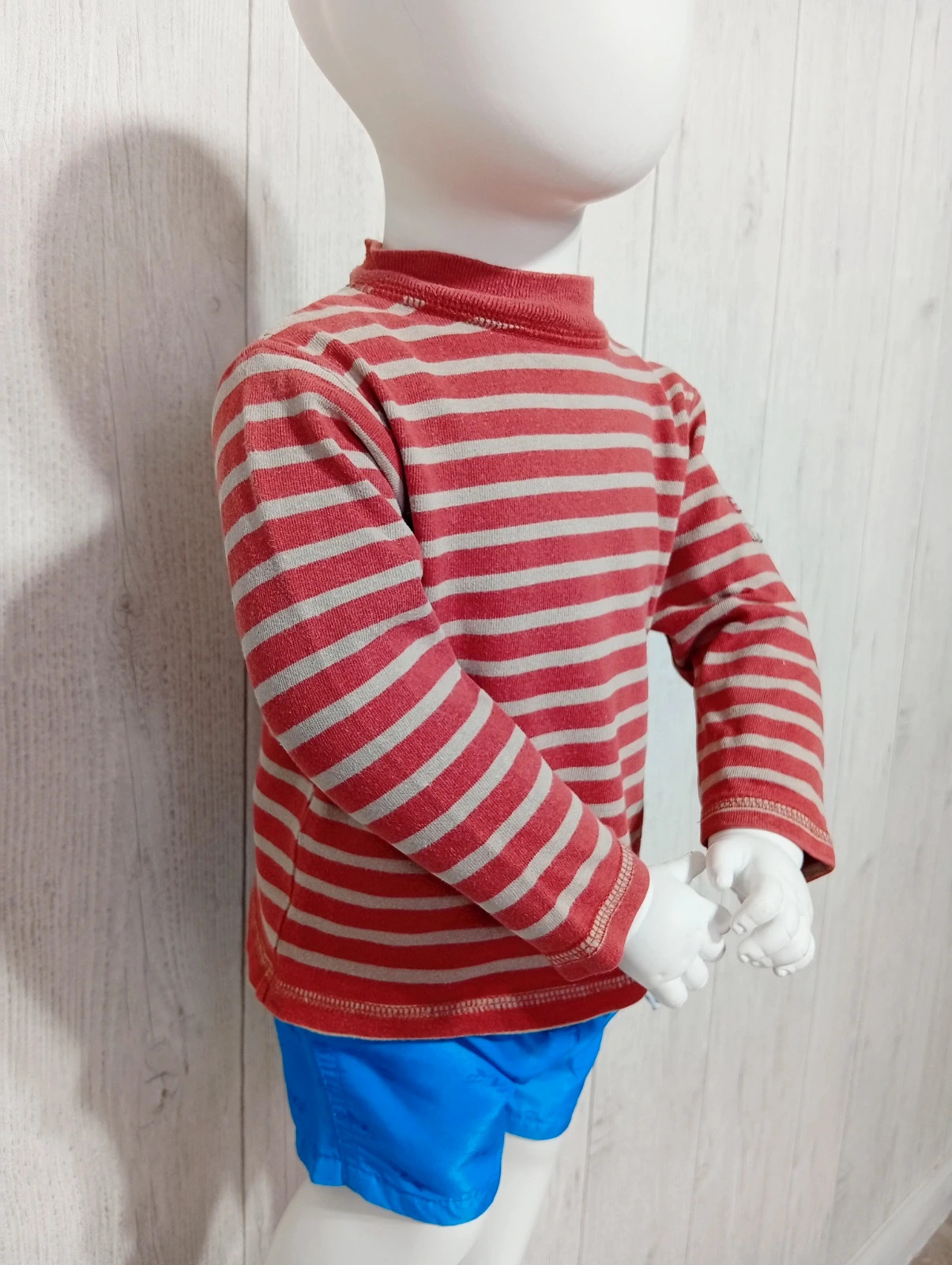 T-shirt manche longue - taille 18 mois (81 cm)- obaibi - couleur corail et beige – Obaïbi – taille 12-18 mois / 80 cm 2