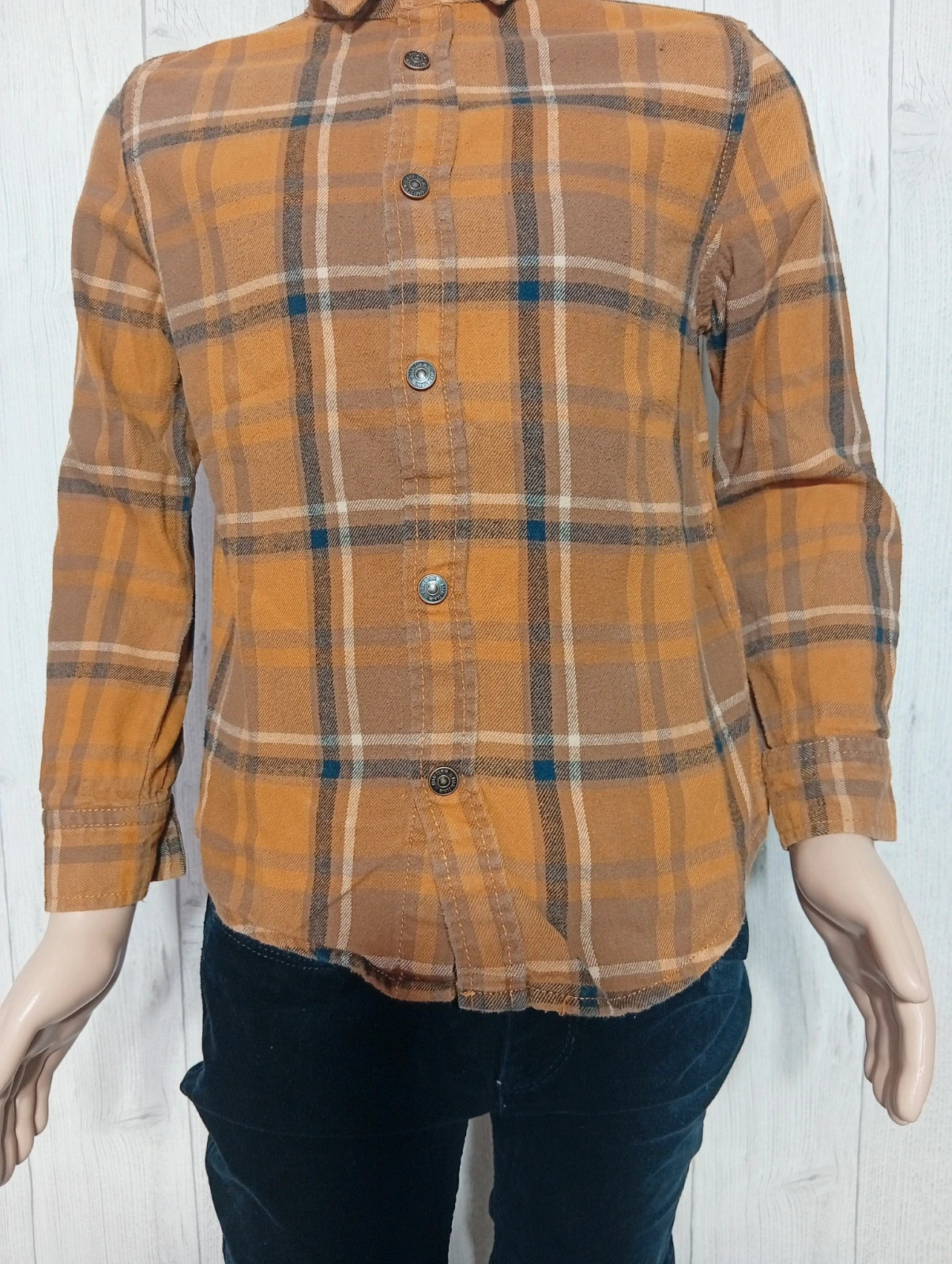 Chemise garçon - taille 8 ans ( 126/131 cm) - Kiabi - couleur marron noir blanc – Kiabi – taille 8 ans / 128 cm 3