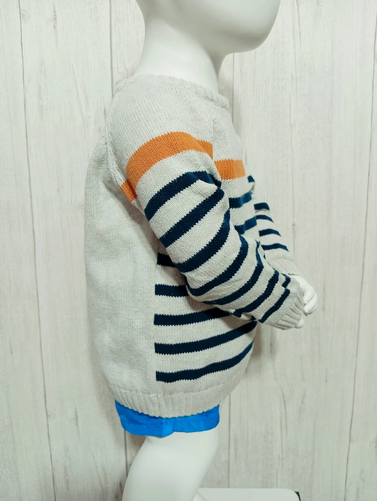 Pull a manches longues garçon - taille 18 mois (86 cm) - inextenso-couleur gris marine et moutarde – In Extenso – taille 18-24 mois / 86 cm 5