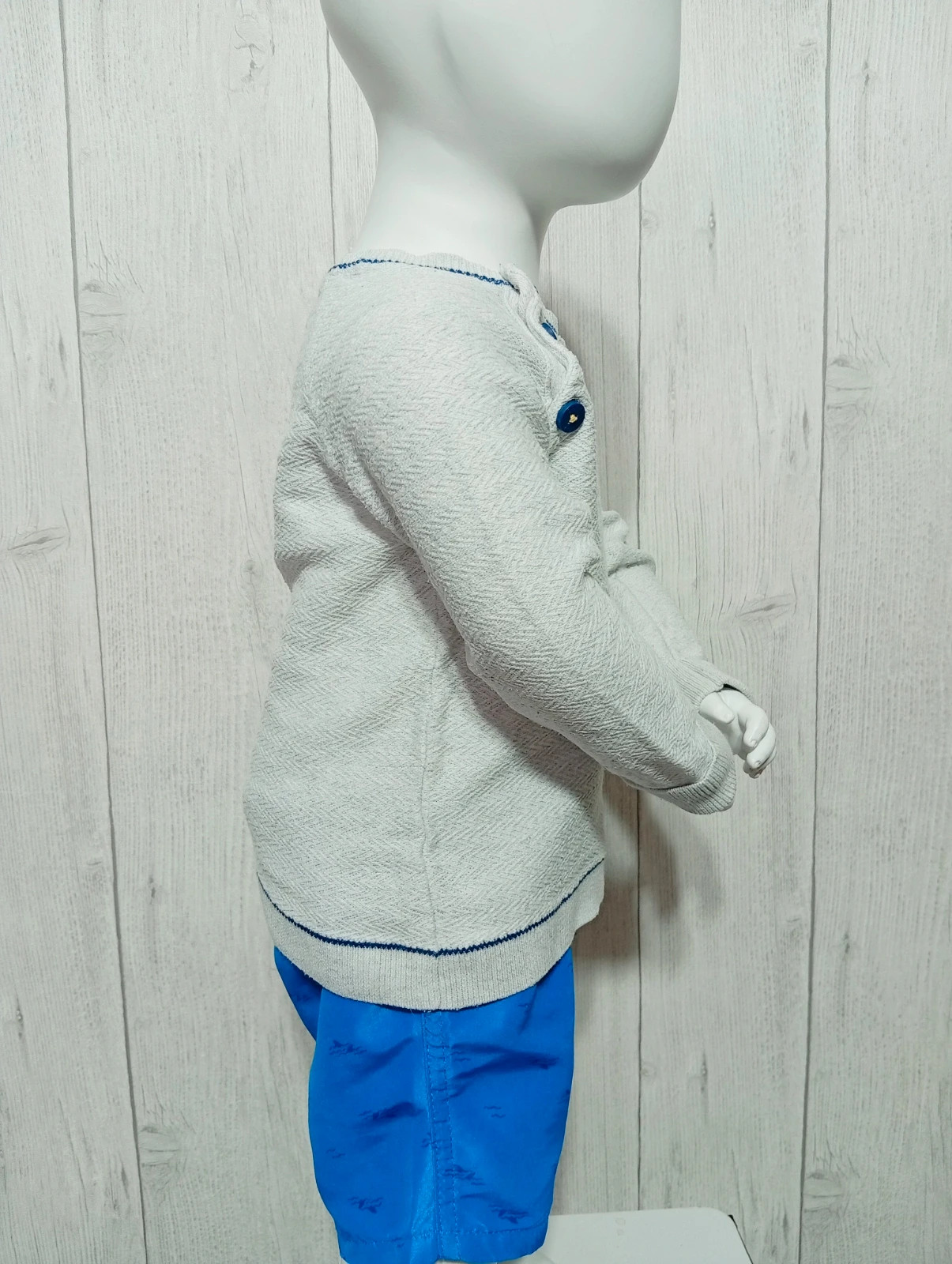 Pull a manche longue garçon - taille 18 mois (80 cm) - obaibi - couleur gris et marine – Obaïbi – taille 18-24 mois / 86 cm 5