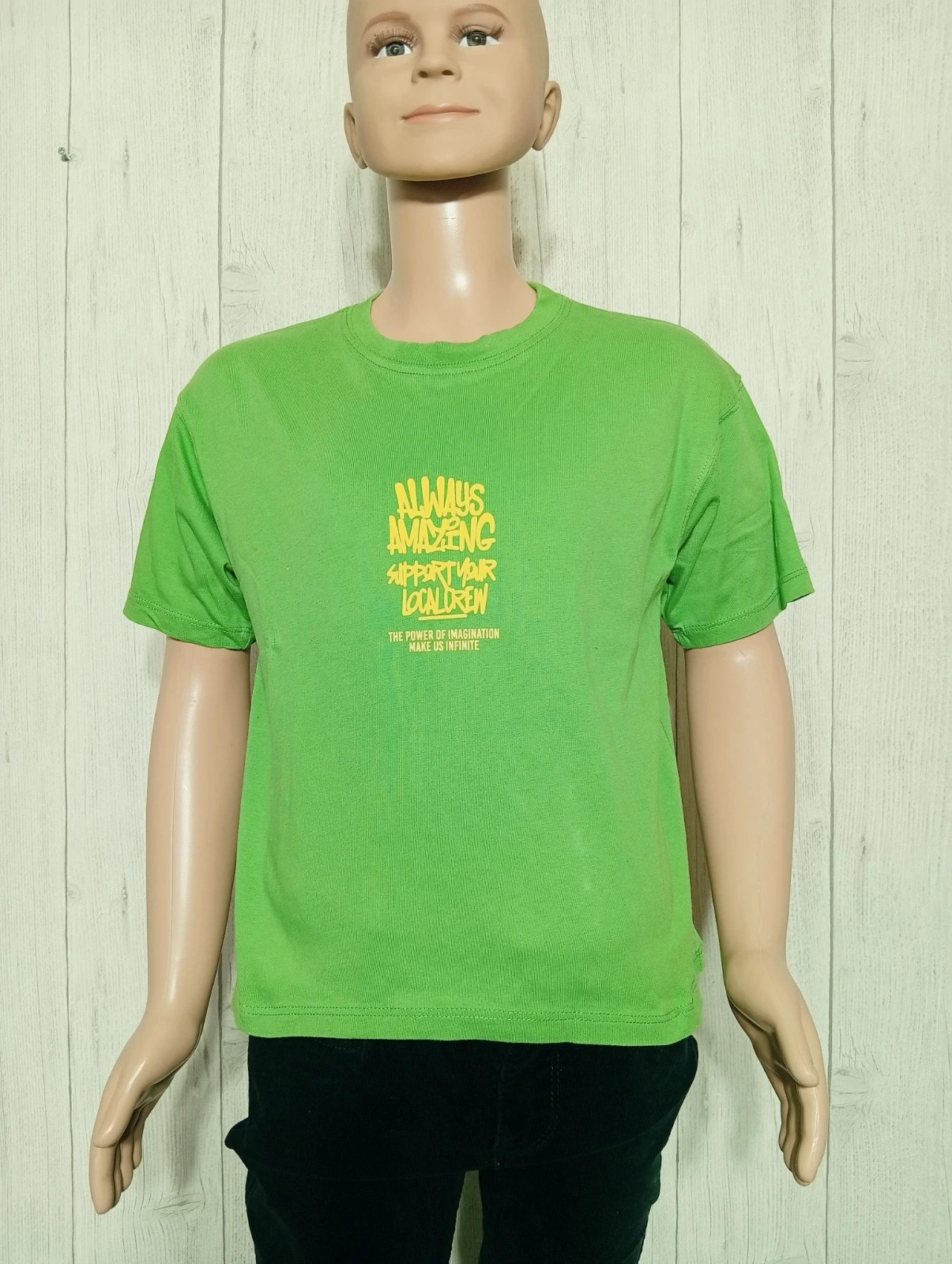 T-shirt manche courte - taille 7/8 ans ( 128 cm)- zara - couleur vert jaune – Zara – taille 8 ans / 128 cm