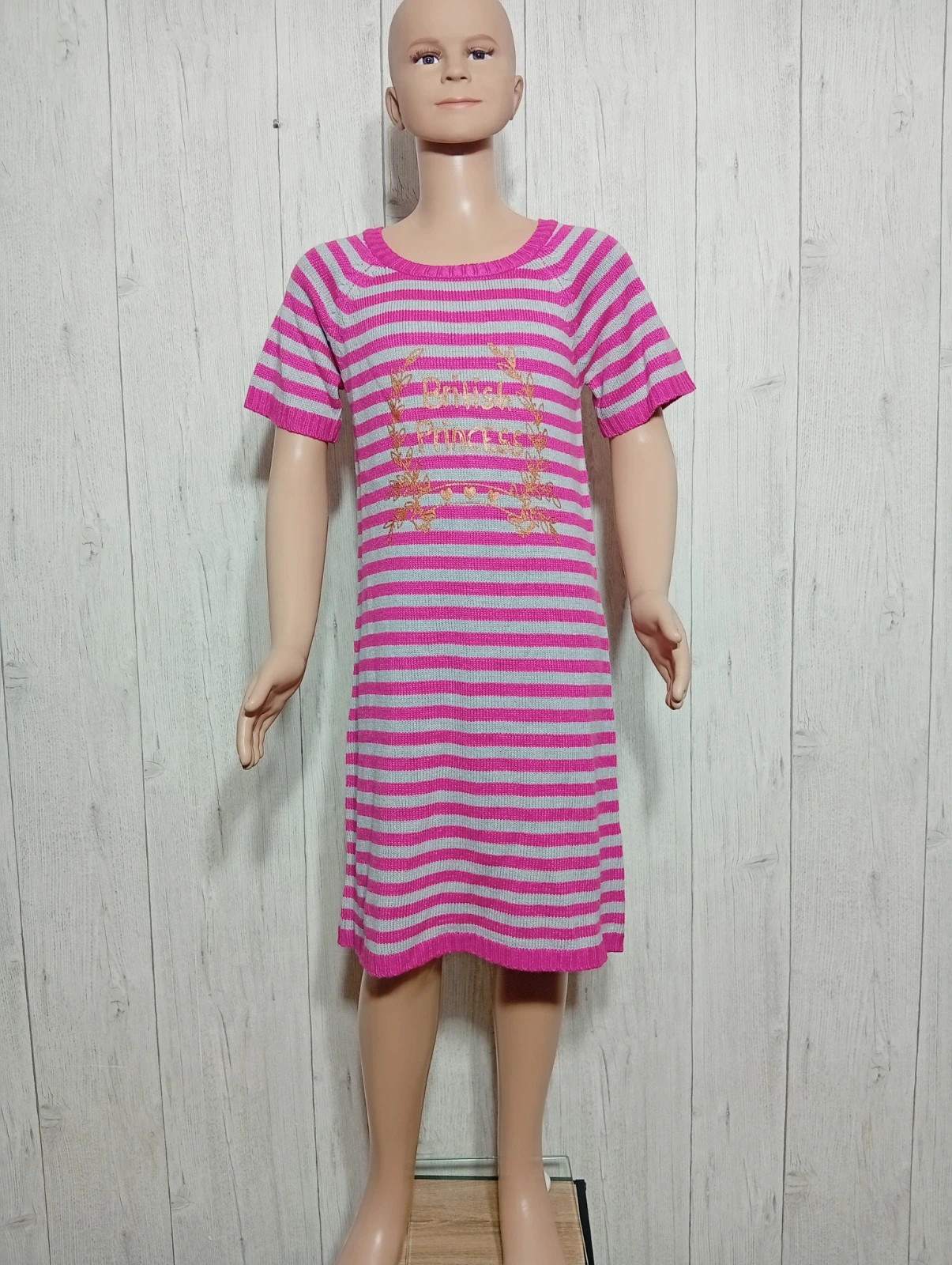 Robe fille - taille 12 ans ( 150 cm) - la redoute - couleur fushia et gris