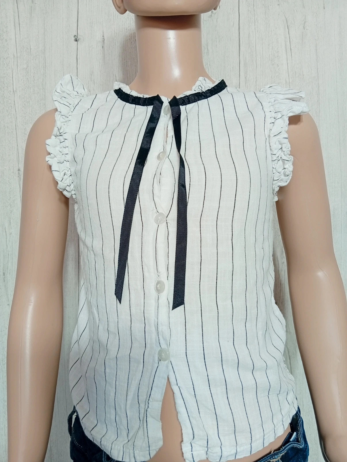 Chemisier sans manche fille - taille 10 ans (140 cm) - vogue fashion - couleur blanc et noir – Vogue Fashion – taille 10 ans / 140 cm 2
