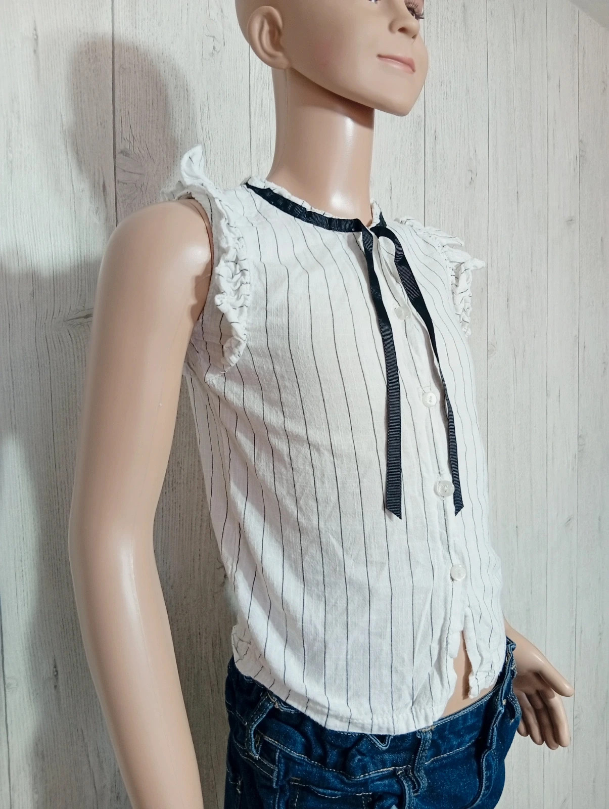 Chemisier sans manche fille - taille 10 ans (140 cm) - vogue fashion - couleur blanc et noir – Vogue Fashion – taille 10 ans / 140 cm 4