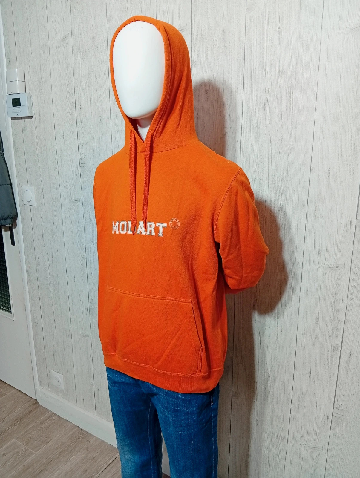 Pull a capuche homme - taille M/38 - modart- couleur orange et blanc – Modart – taille M 5