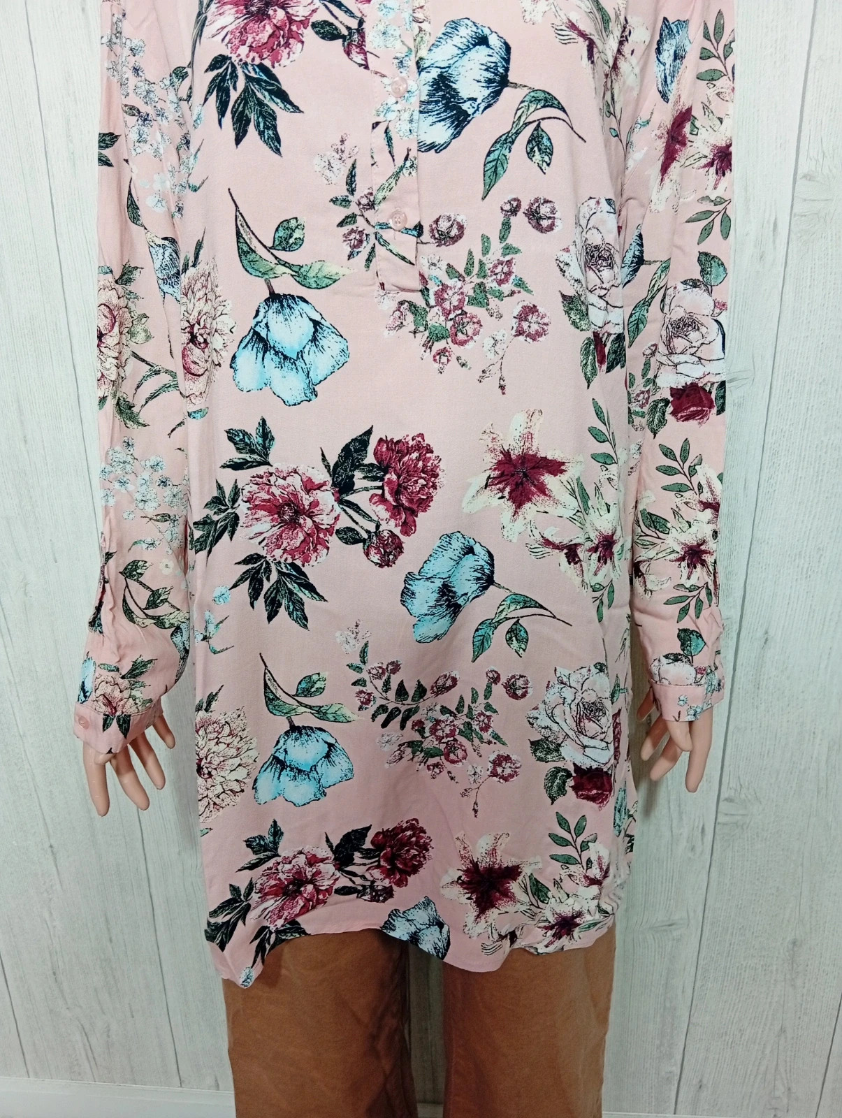 Blouse a fleurs femme - taille 4XL/48 - Jean pascale - couleur rose multicolore – Jean Pascale – taille 4XL / 48 / 20 3