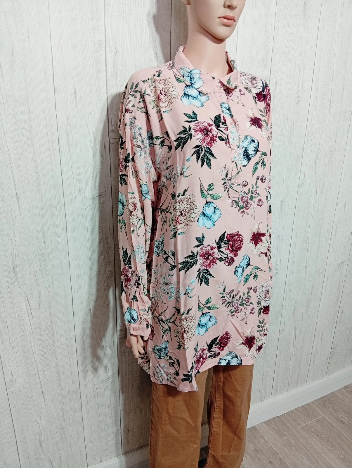 Blouse a fleurs femme - taille 4XL/48 - Jean pascale - couleur rose multicolore – Jean Pascale – taille 4XL / 48 / 20 4
