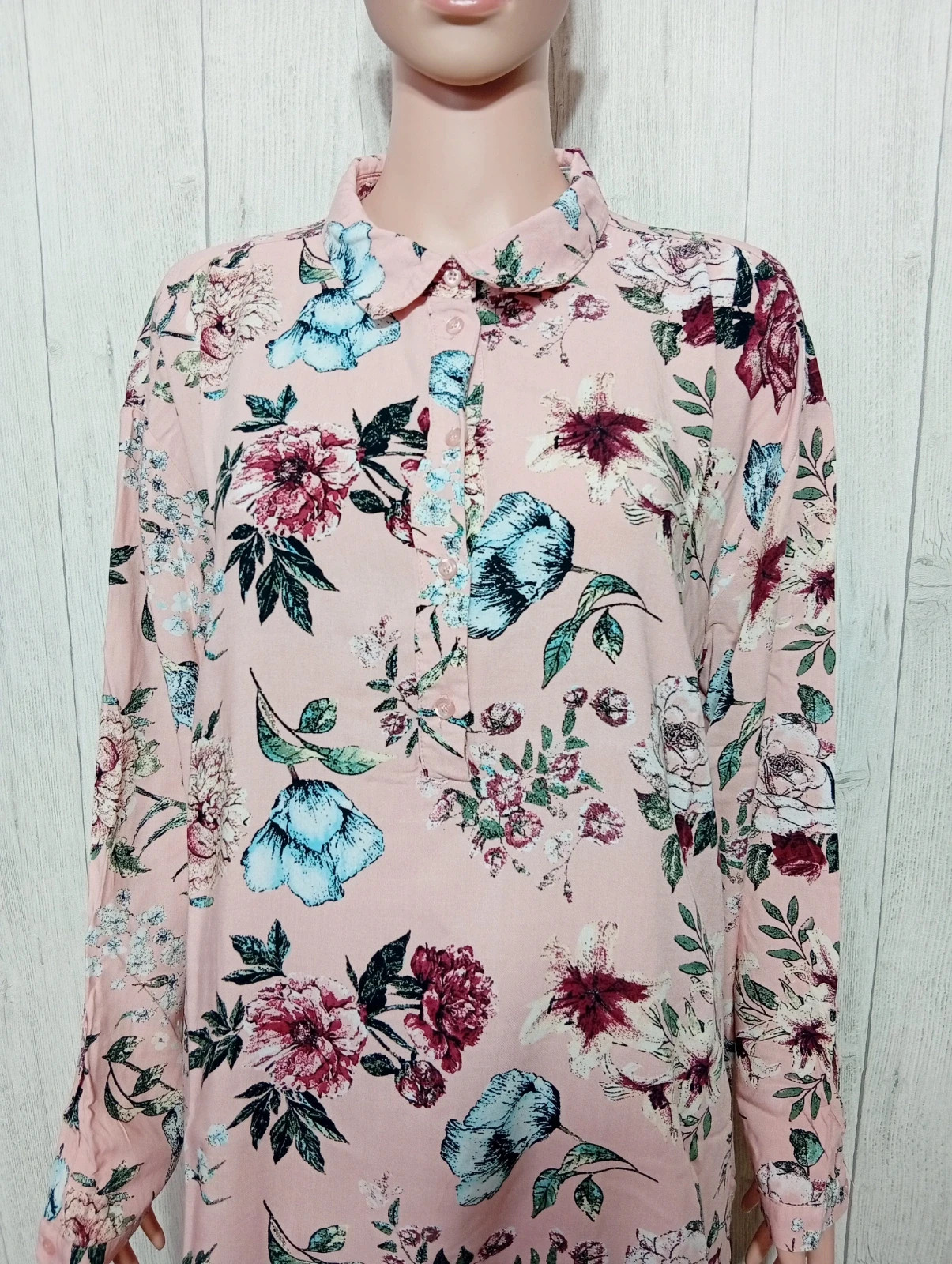 Blouse a fleurs femme - taille 4XL/48 - Jean pascale - couleur rose multicolore – Jean Pascale – taille 4XL / 48 / 20 2