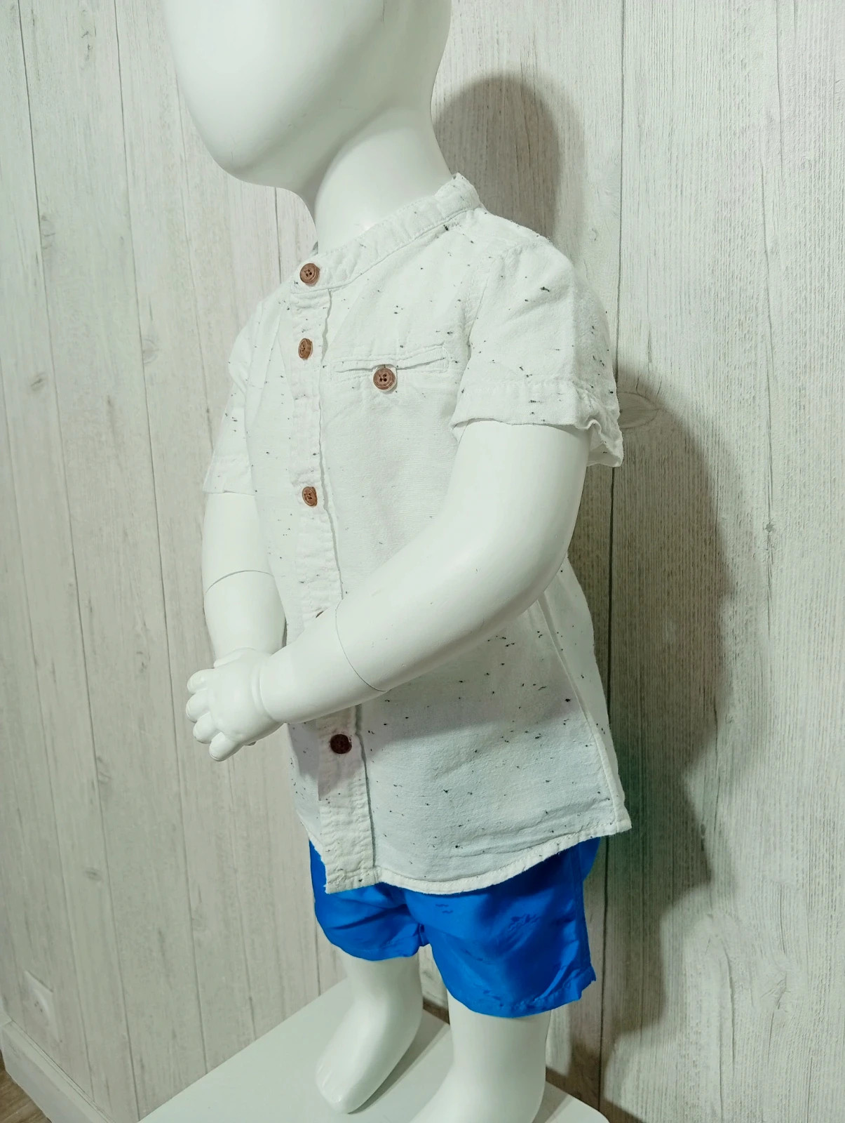 Chemise manche courte garçon - taille 18/24 mois ( 92 cm) - primark - couleur blanc et gris – Primark – taille 18-24 mois / 86 cm 3
