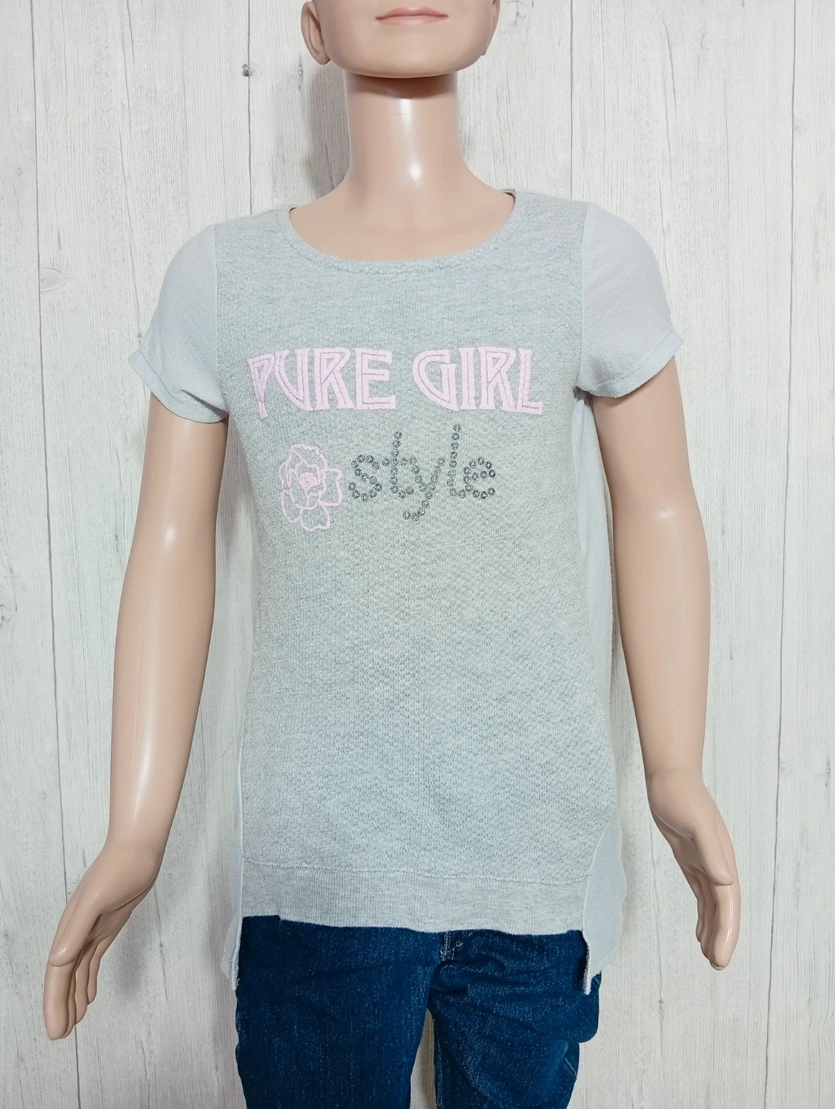T-shirt manche courte fille - taille 10 ans (140cm)-orchestra - couleur gris rose – Orchestra – taille 10 ans / 140 cm