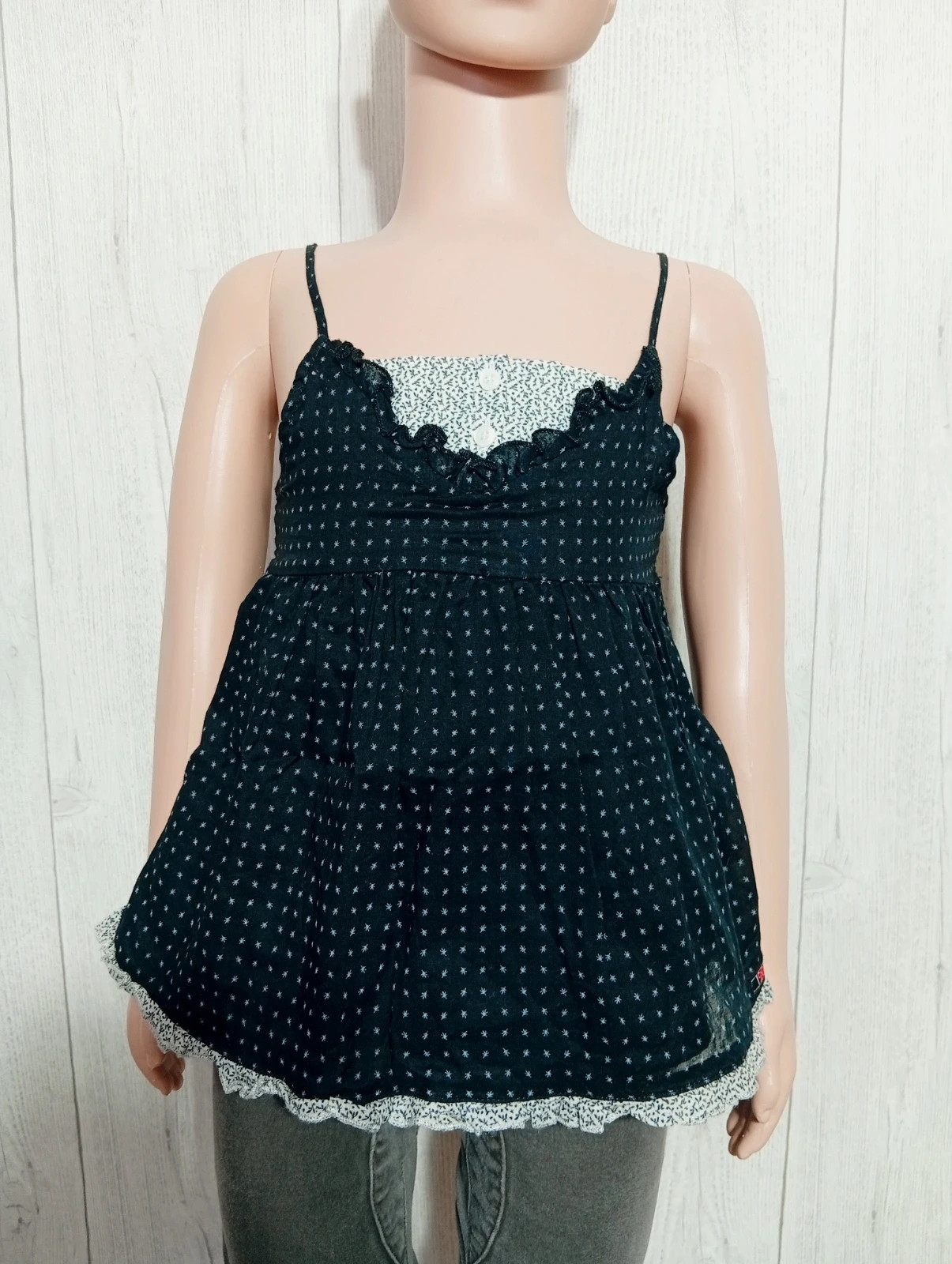 Débardeur fille - taille 3 ans ( 94 cm) - ikks - couleur noir et blanc