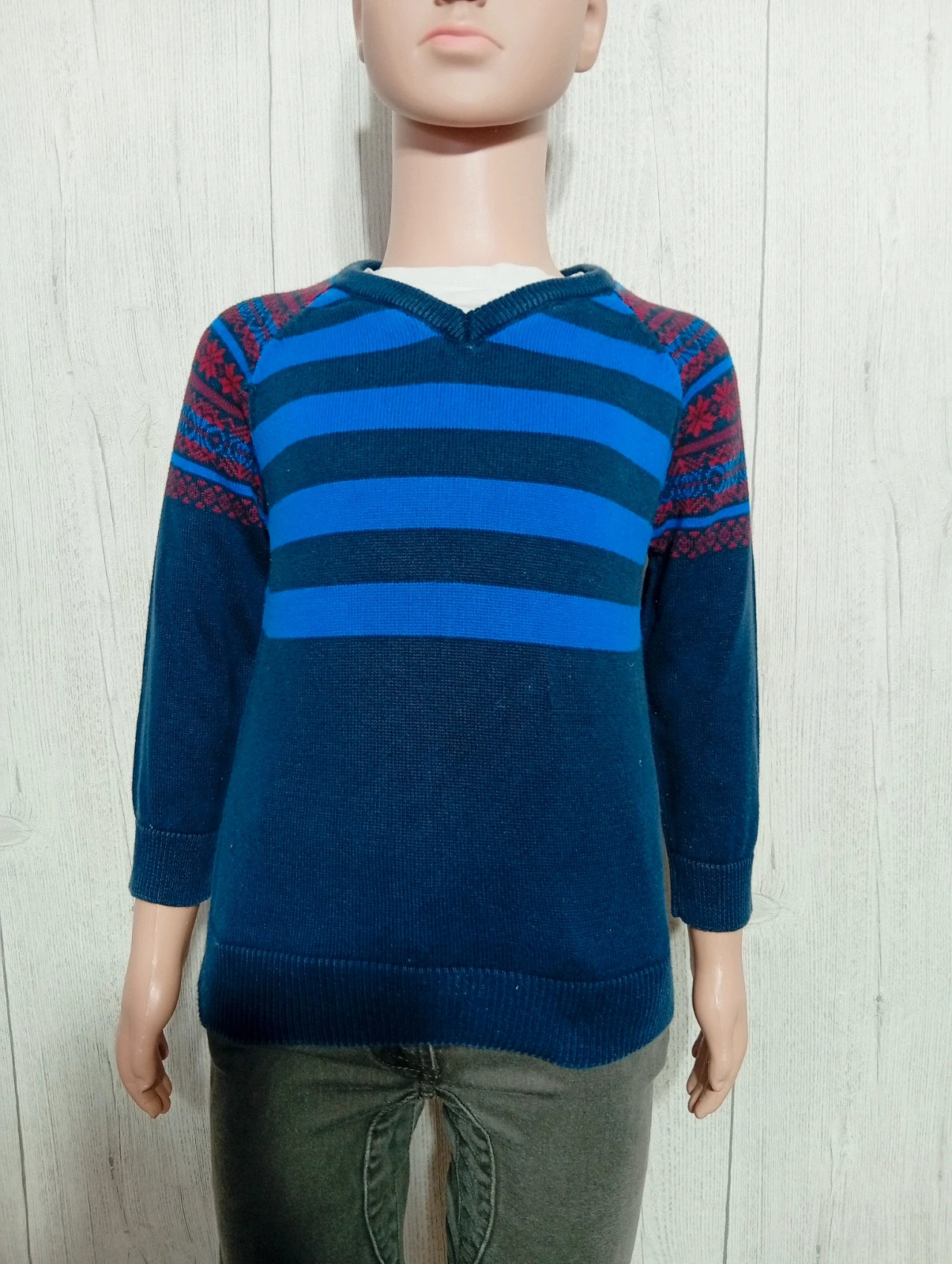 Pull manche longue garçon - taille 2/3 ans (98 cm) - Rebel - couleur marine et bleu