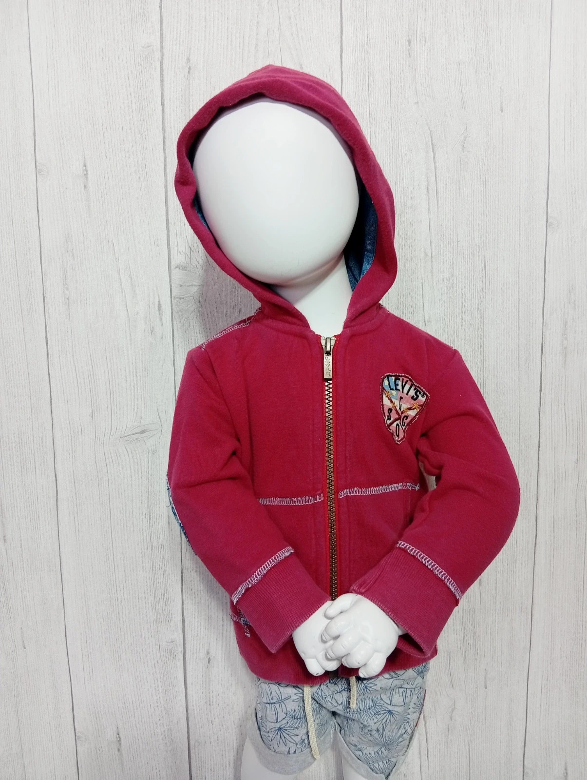 Gilet a capuche garcon-taille 18 mois - levi's - couleur rouge