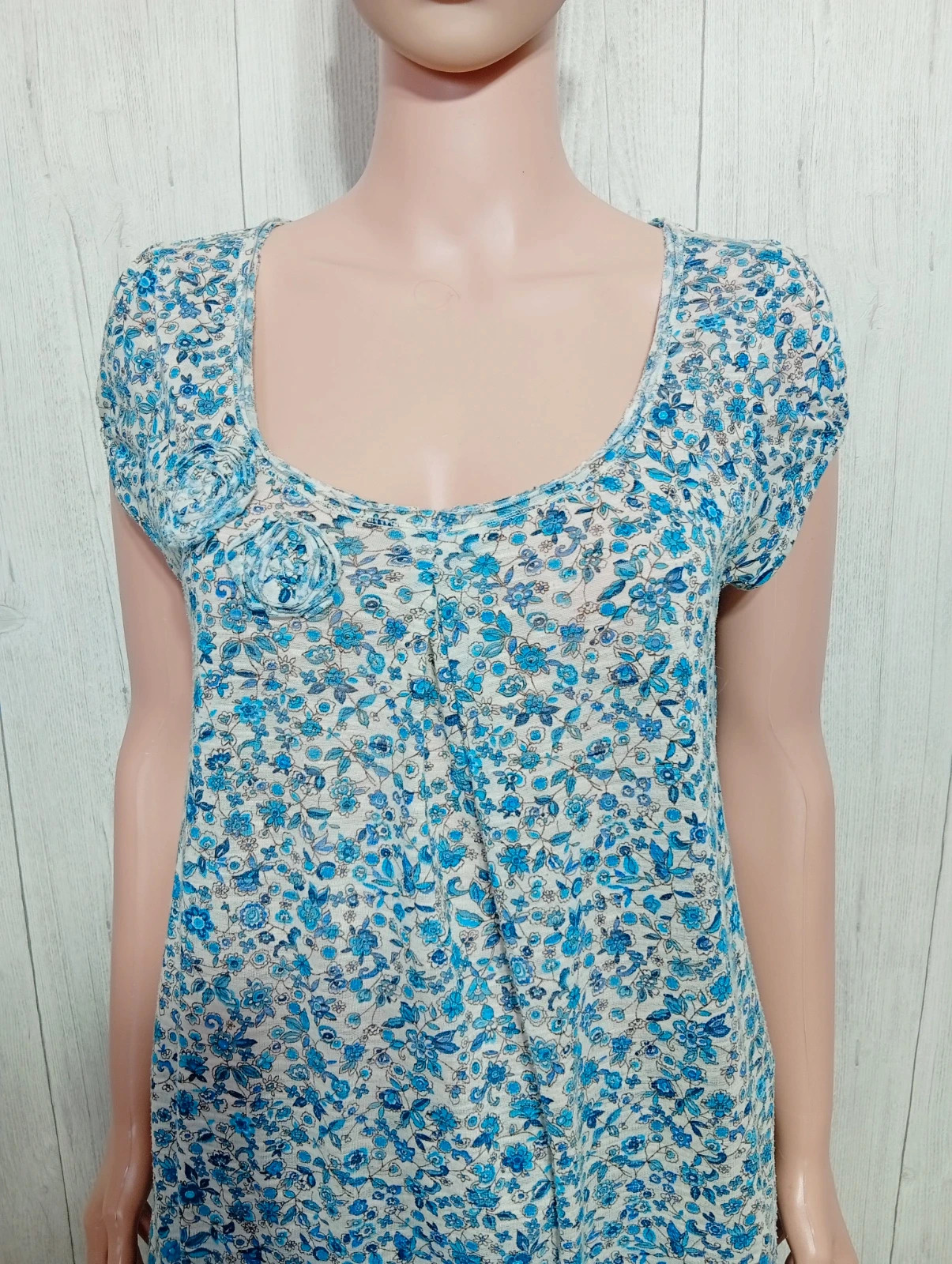 Blouse femme - taille XL/42 - camaïeu - couleur blanc bleu – Camaïeu – taille XL / 42 / 14 2