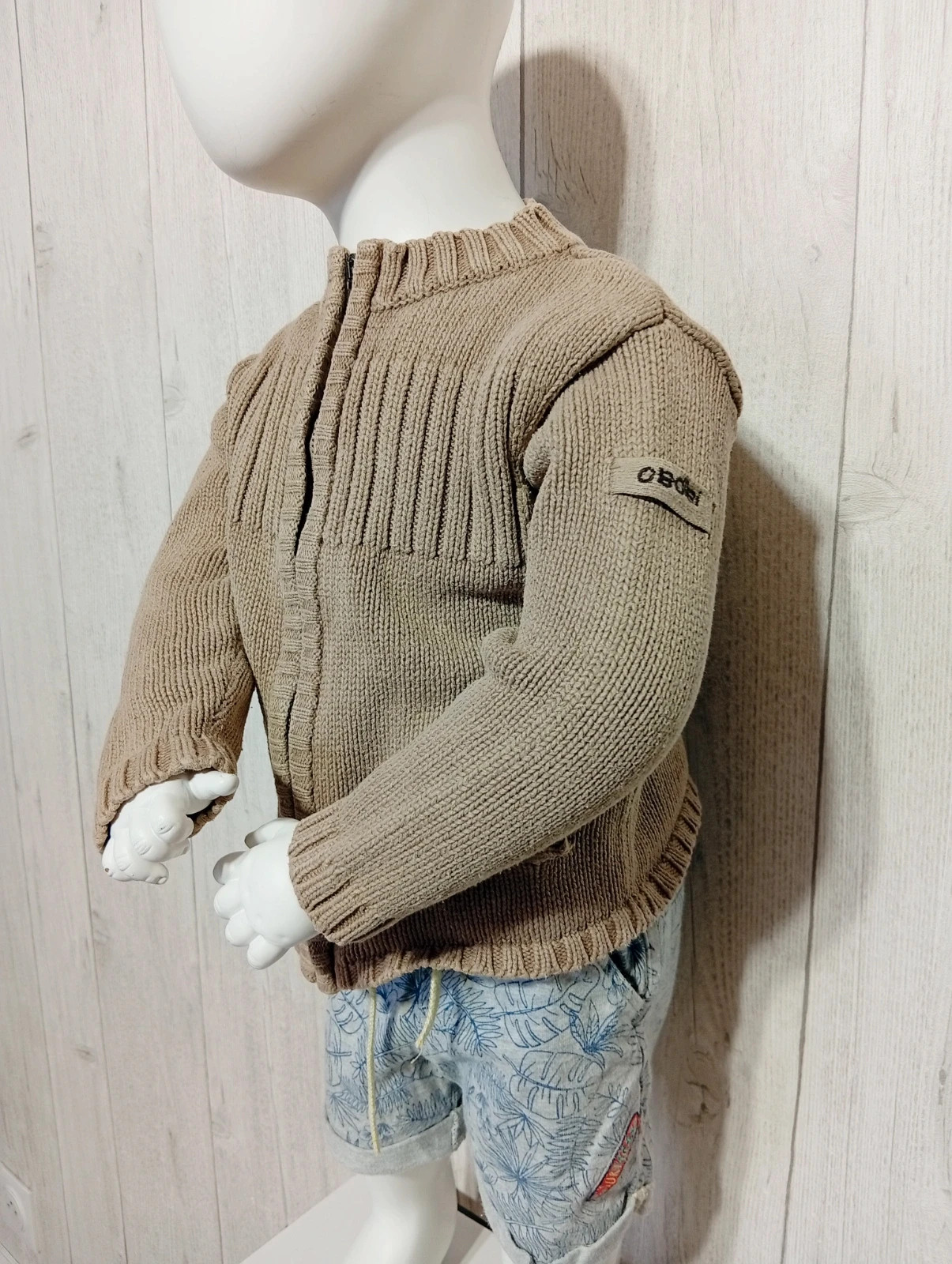 Gilet garçon - taille 18 mois (81 cm) - obaibi - couleur kaki – Obaïbi – taille 18-24 mois / 86 cm 3