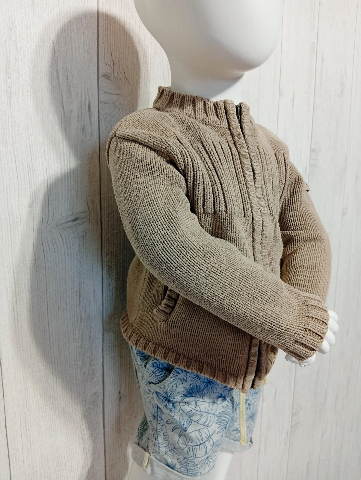 Gilet garçon - taille 18 mois (81 cm) - obaibi - couleur kaki – Obaïbi – taille 18-24 mois / 86 cm 2