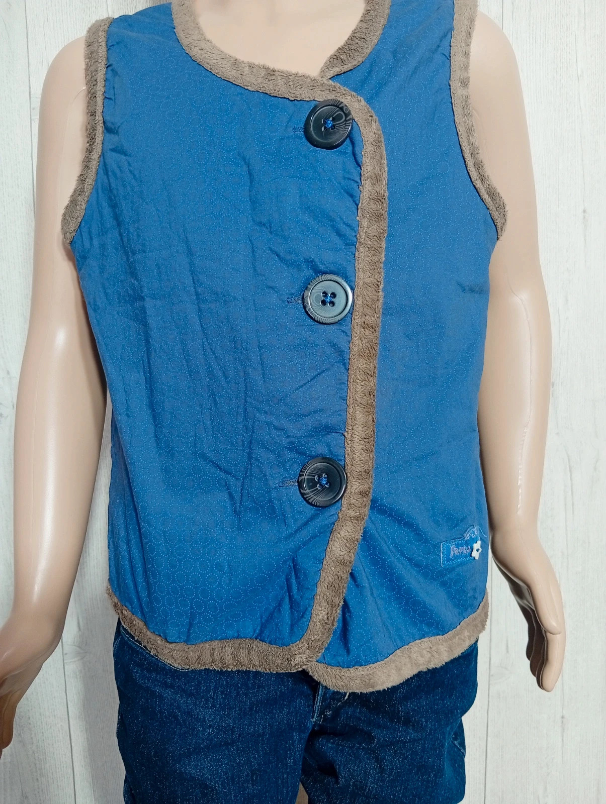 Veste sans manche fille - taille 10 ans - Sergent major - couleur bleu et marron – Sergent Major – taille 10 ans / 140 cm 3
