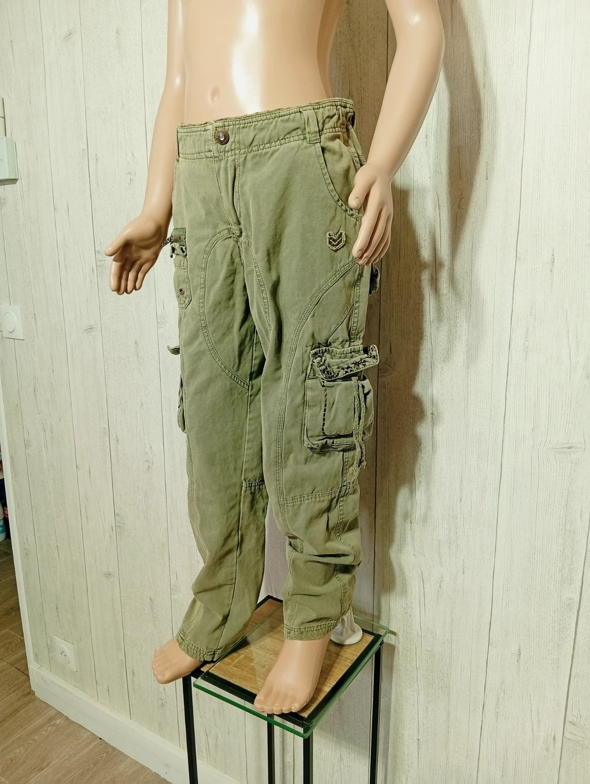 Pantalon fille - taille 10 ans - winksblue - couleur kaki – Winksblue – taille 10 ans / 140 cm 5