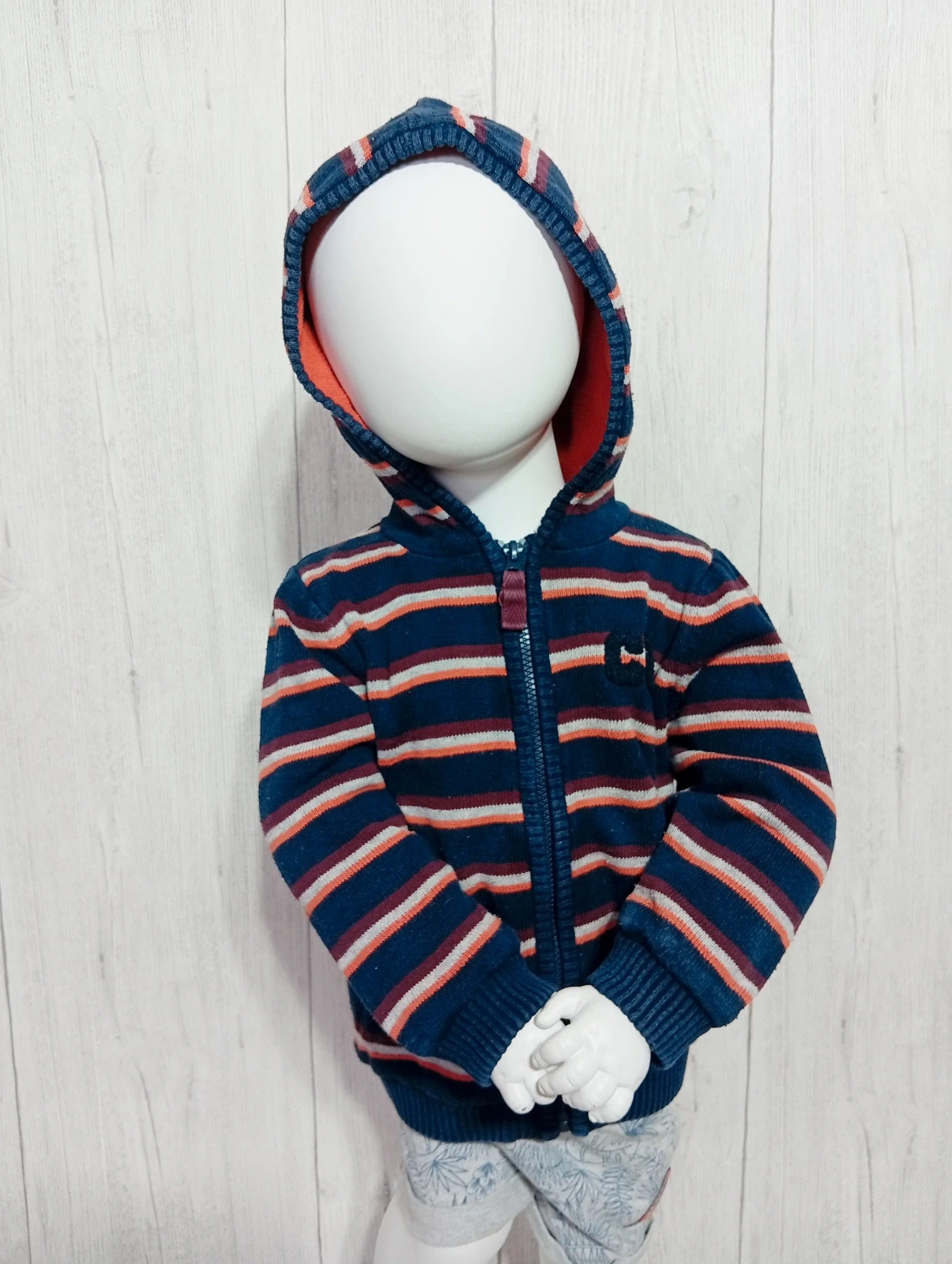 Gilet garçon - taille 18 mois - cadet rouselle - couleur marine orange