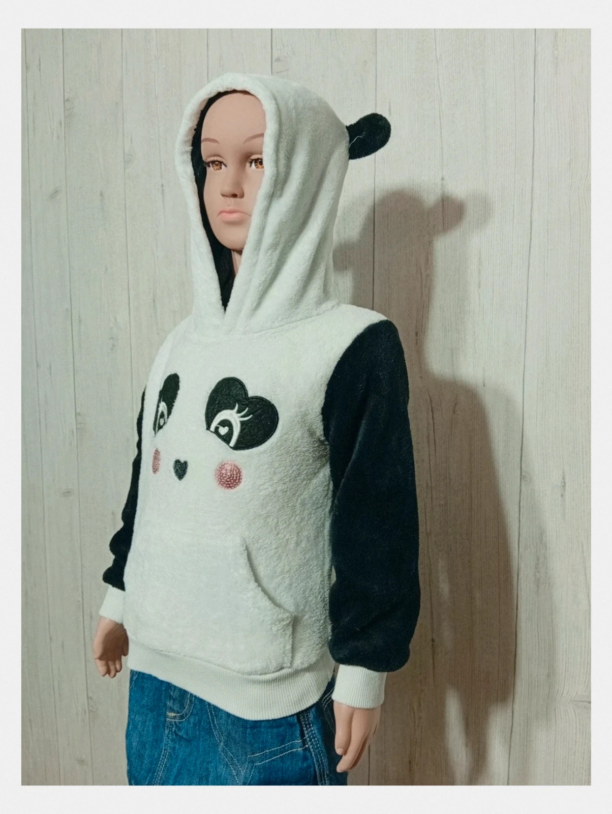 Pull fille a capuche - couleur noir blanc - taille 4 ans - smile girl – Smile Girl – taille 4 ans / 104 cm 5