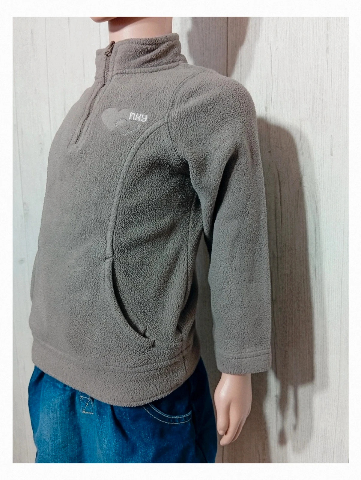 Pull polaire NKY pour fille - couleur gris rose - taille 4 ans (102 cm) – NKY – taille 4 ans / 104 cm 5