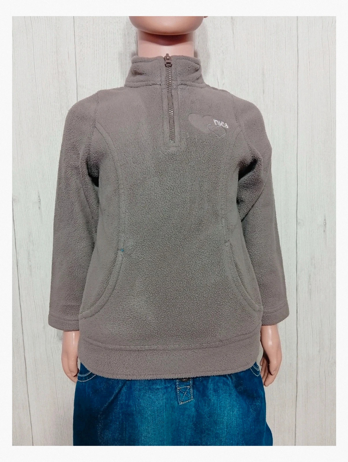 Pull polaire NKY pour fille - couleur gris rose - taille 4 ans (102 cm)