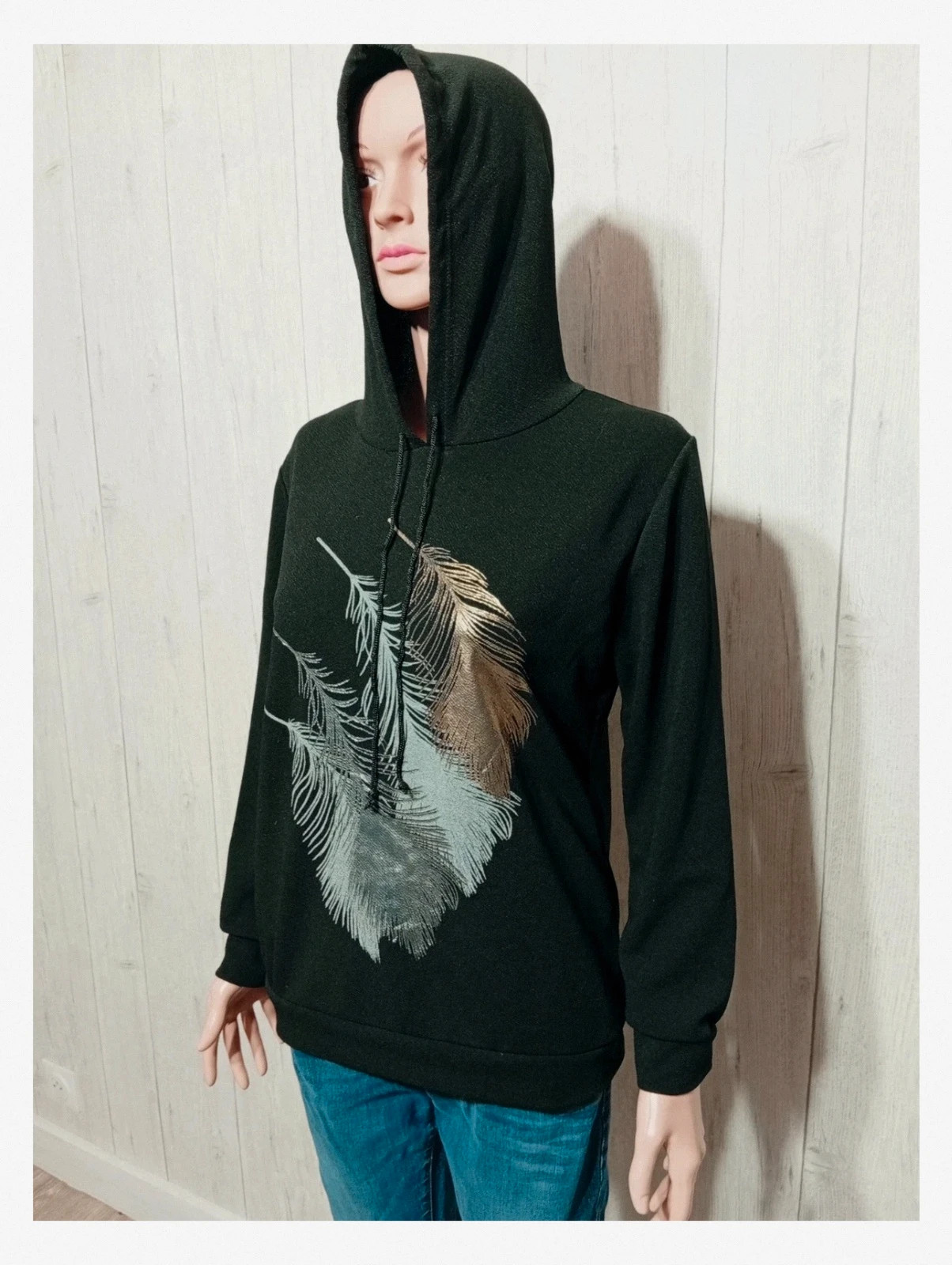 Pull femme a capuche - primark - taille M/38 - couleur dore et noir – Shein – taille M / 38 / 10 5
