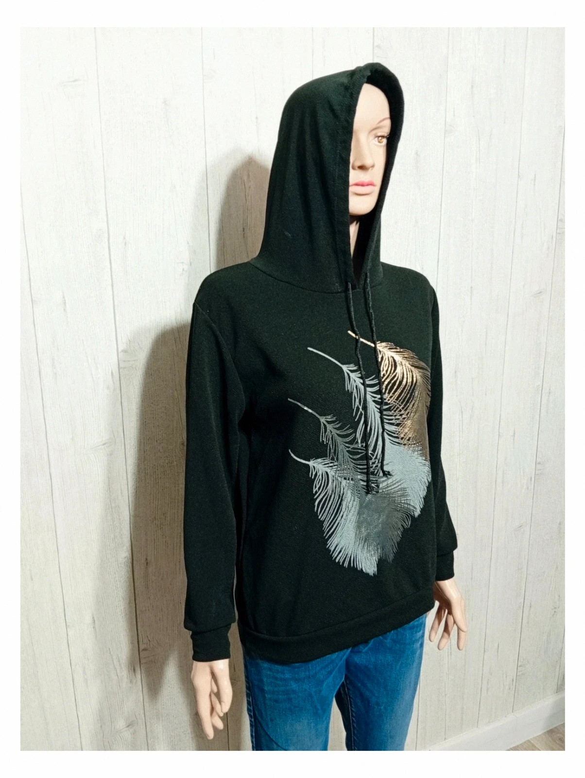 Pull femme a capuche - primark - taille M/38 - couleur dore et noir – Shein – taille M / 38 / 10 4