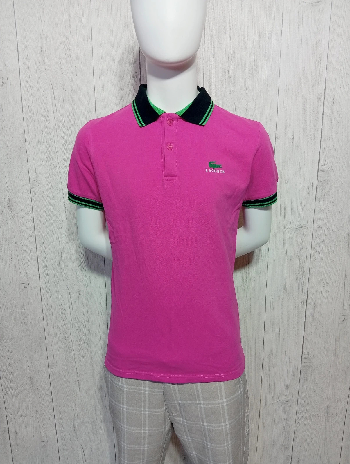 Polo manche courte homme - taille L/40 - lacoste -couleur fushia – Lacoste – taille L
