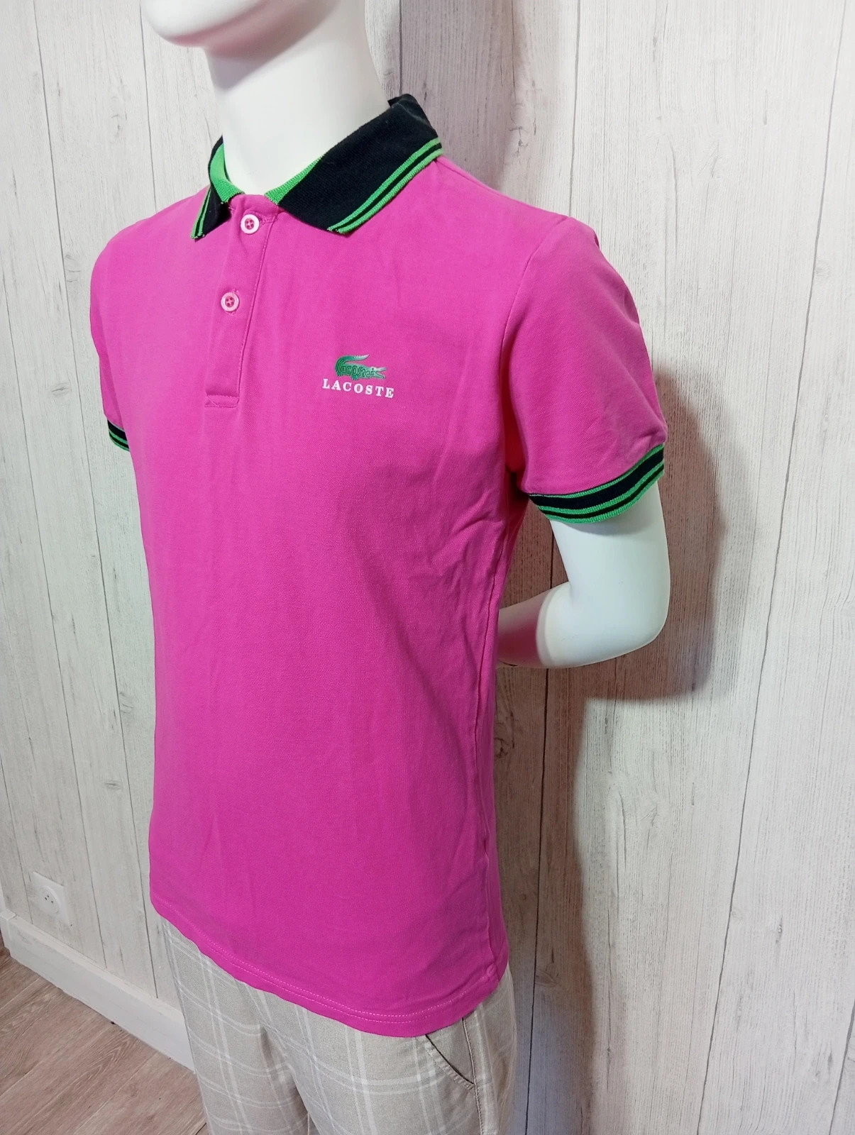 Polo manche courte homme - taille L/40 - lacoste -couleur fushia – Lacoste – taille L 5