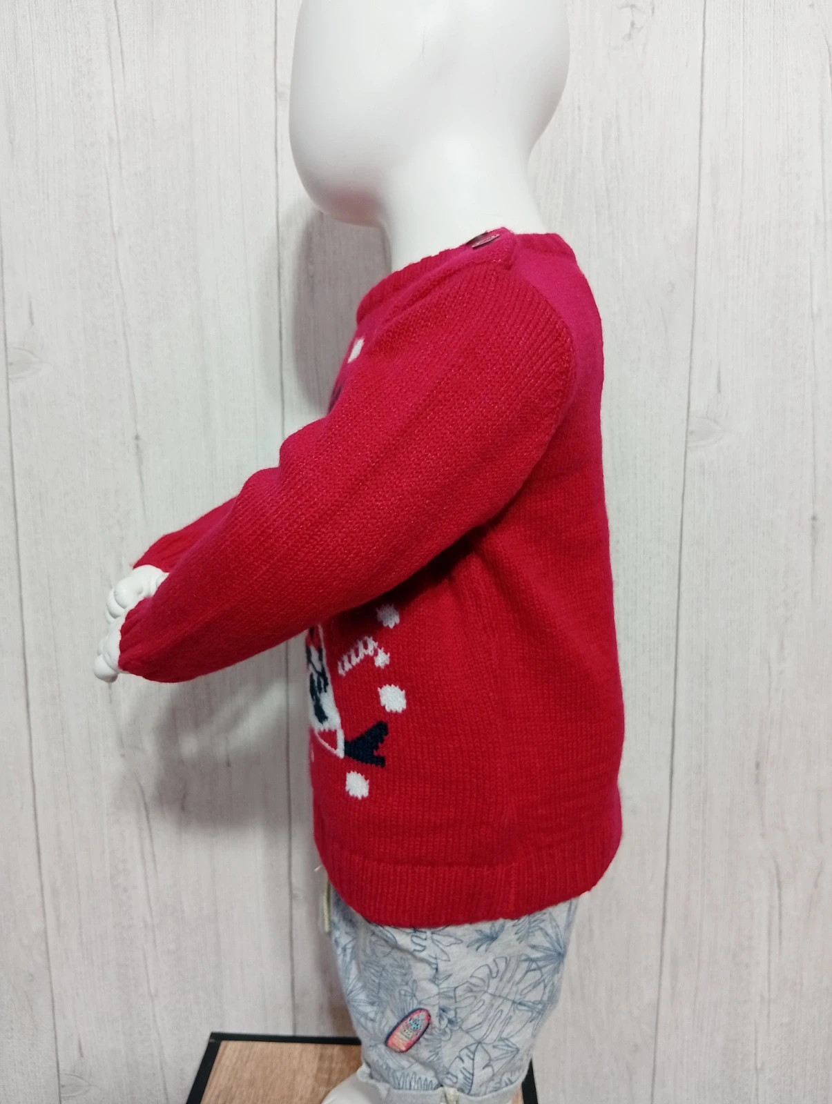 Pull de noel garçon - taille 18 mois (80 cm) - inextenso- couleur rouge blanc noir – In Extenso – taille 12-18 mois / 80 cm 5