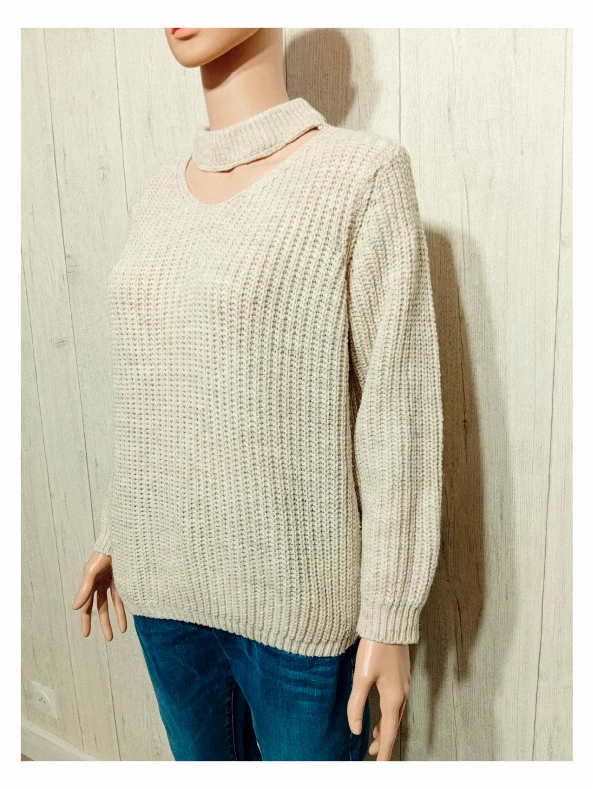 Pull moda couleur beige - femme taille M/38 ( taille 2) – MODA – taille M / 38 / 10 5