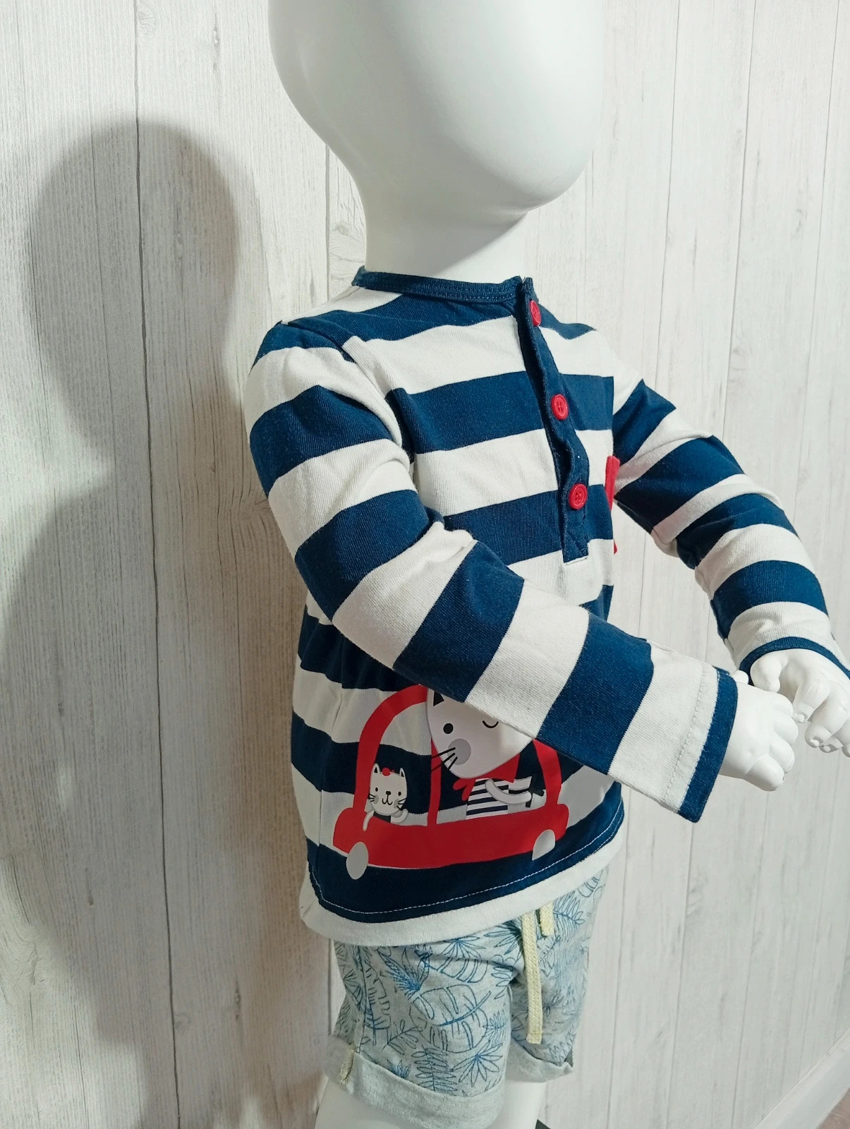 T-shirt manche longue garçon - taille 18 mois - sans marque - couleur marine et blanc – taille 12-18 mois / 80 cm 3