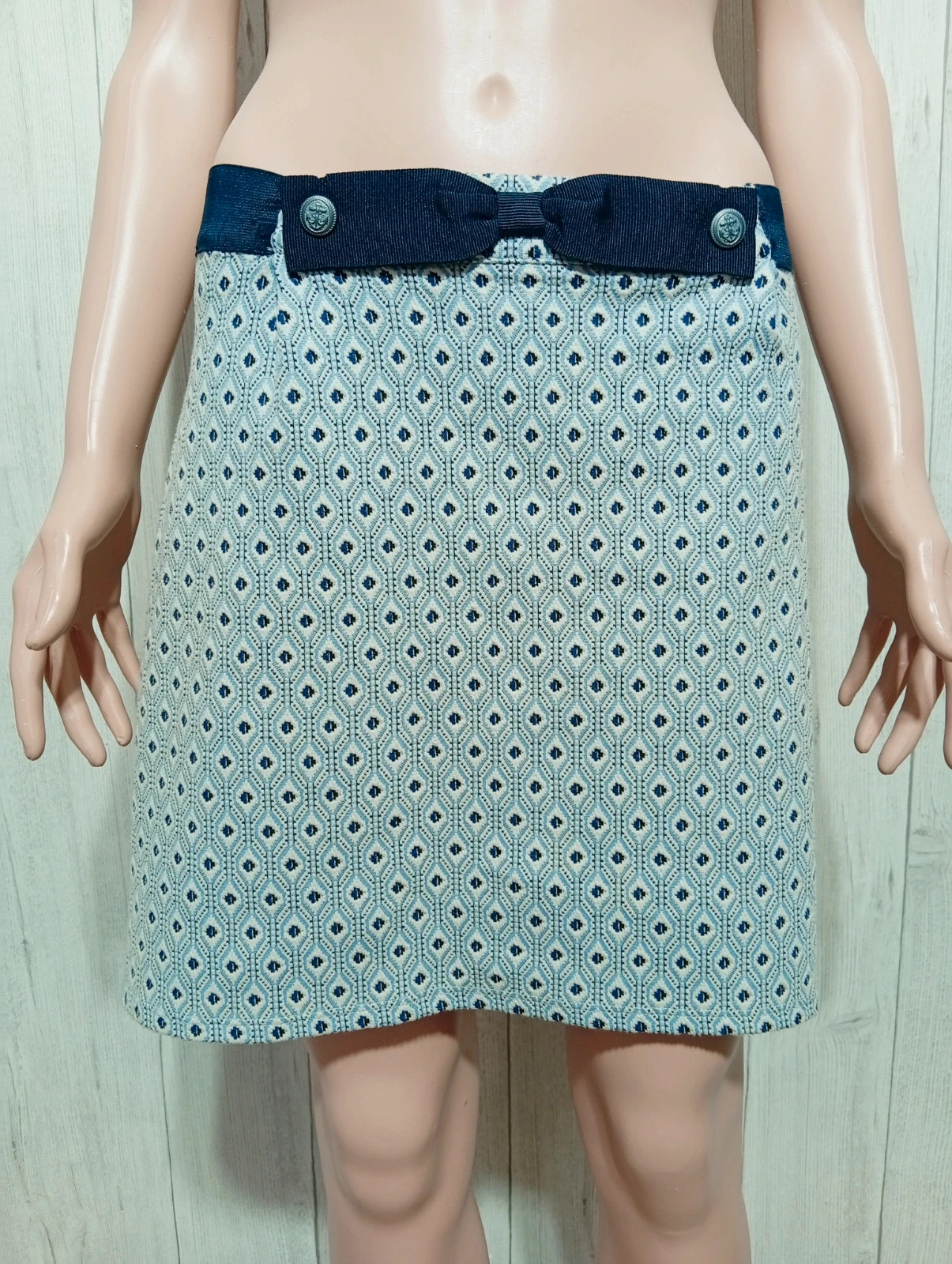 Jupe femme - taille XL/42 - Naf Naf - couleur marine bleu clair et blanc