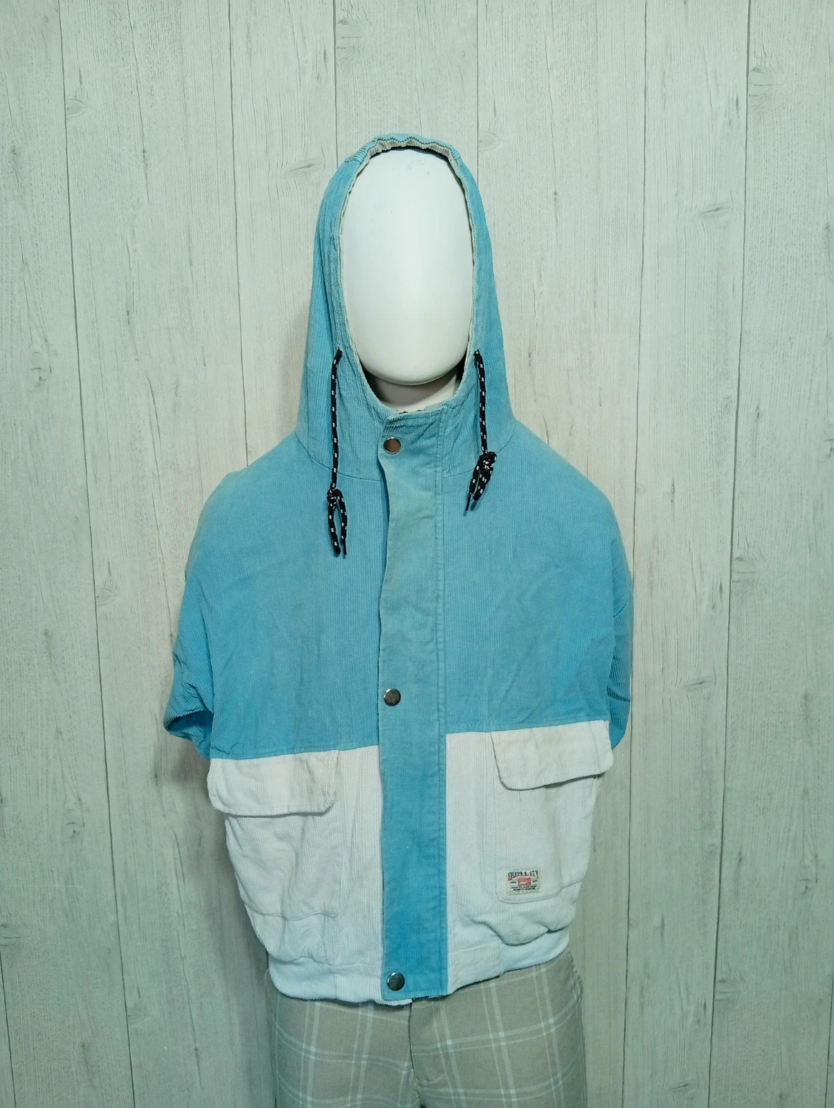 Manteau garcon- taille M/16 ans -Zaful - couleur bleu clair et blanc – Zaful – taille M