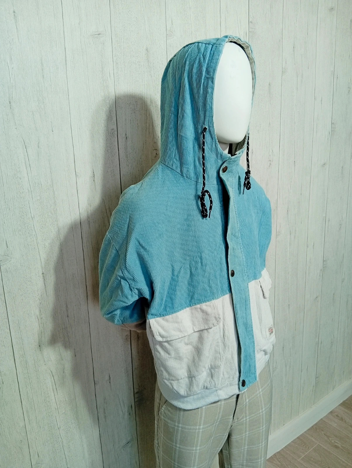 Manteau garcon- taille M/16 ans -Zaful - couleur bleu clair et blanc – Zaful – taille M 4