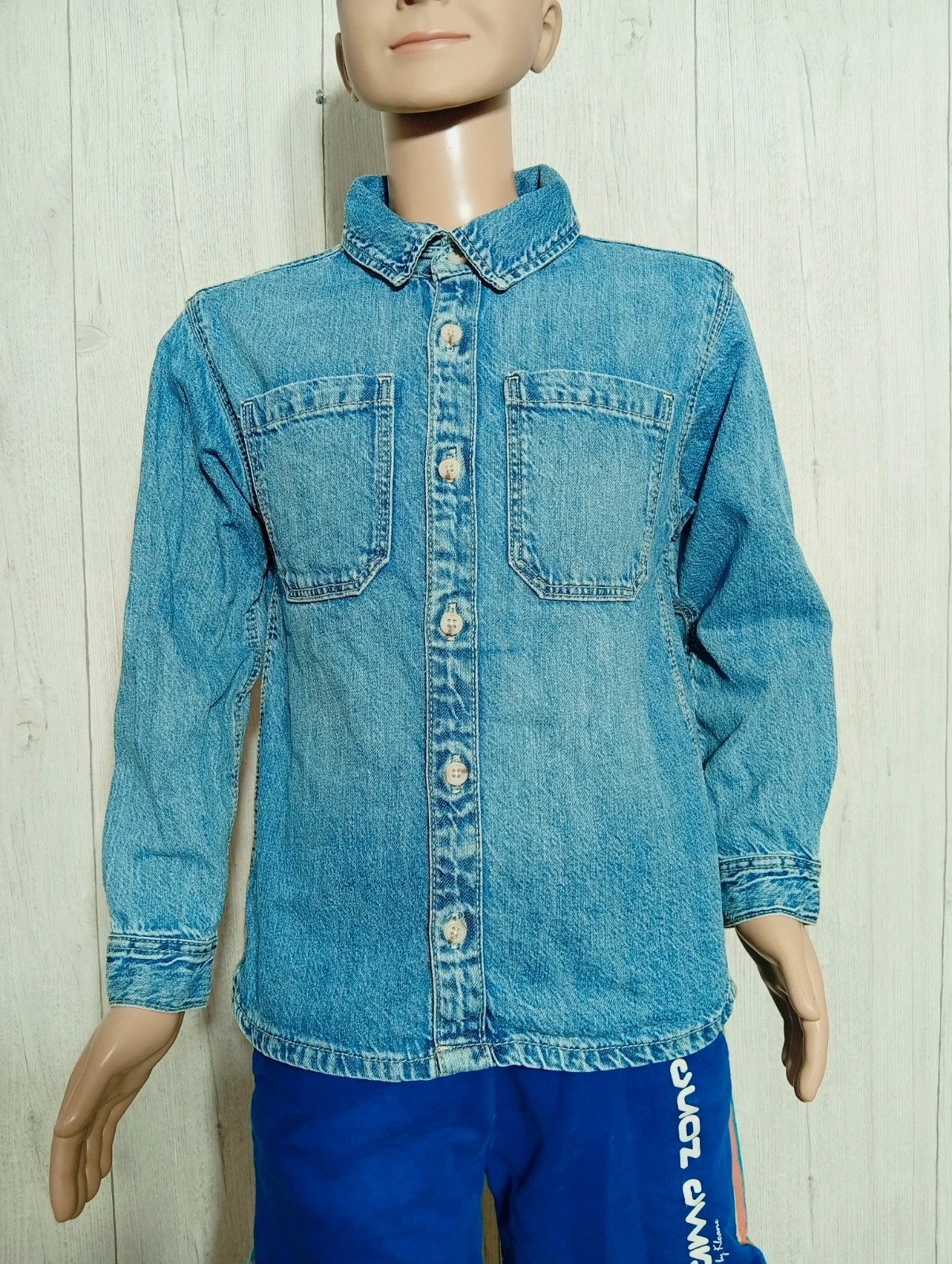Veste chemise garcon - taille 7/8 ans (128 cm) - primark - couleur bleu clair – Primark – taille 8 ans / 128 cm
