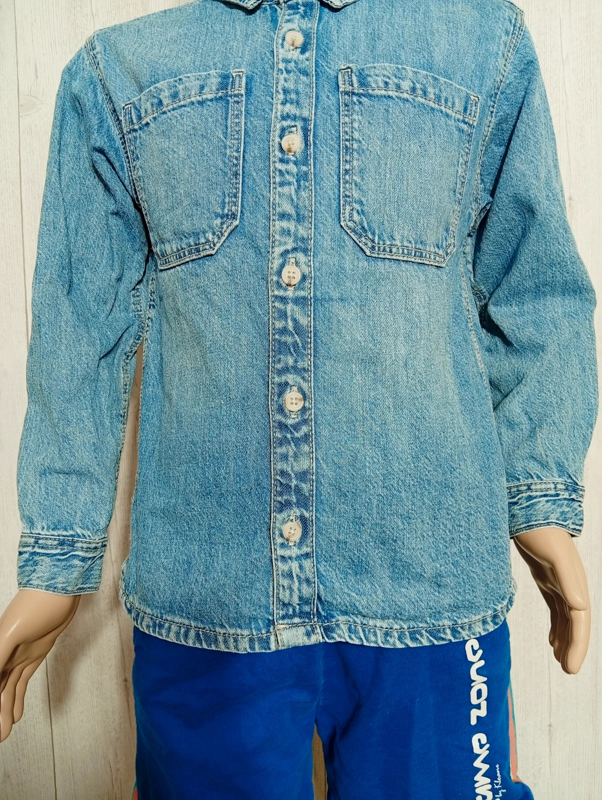 Veste chemise garcon - taille 7/8 ans (128 cm) - primark - couleur bleu clair – Primark – taille 8 ans / 128 cm 3