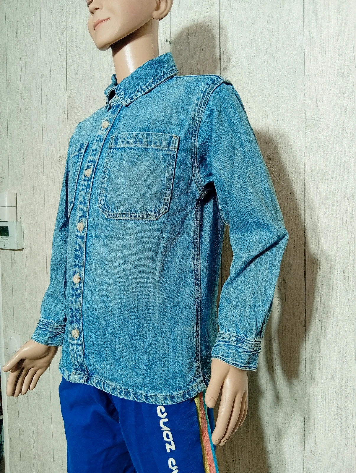 Veste chemise garcon - taille 7/8 ans (128 cm) - primark - couleur bleu clair – Primark – taille 8 ans / 128 cm 5